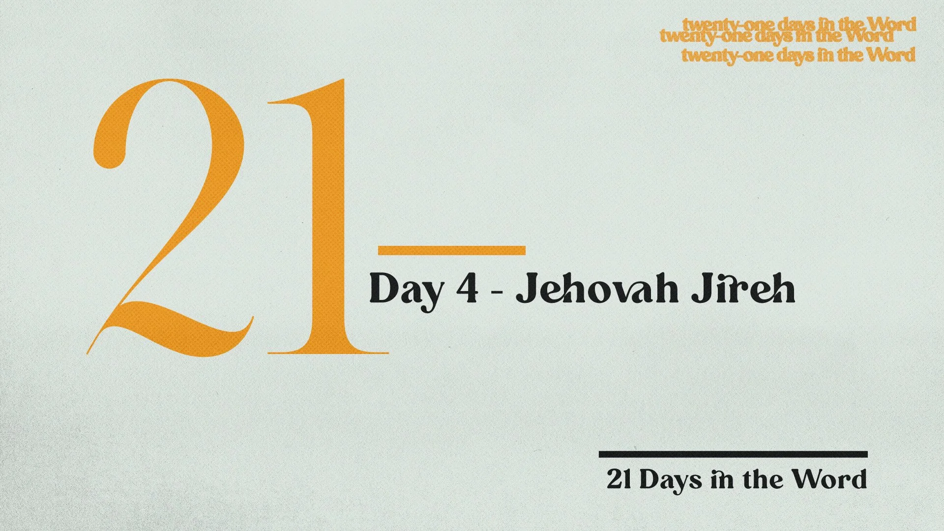 4 - Jehovah Jireh