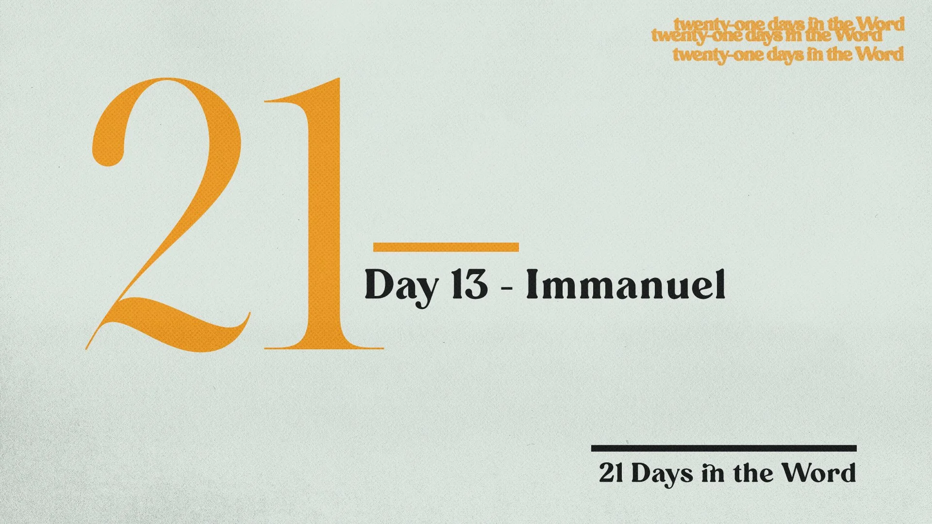13 - Immanuel
