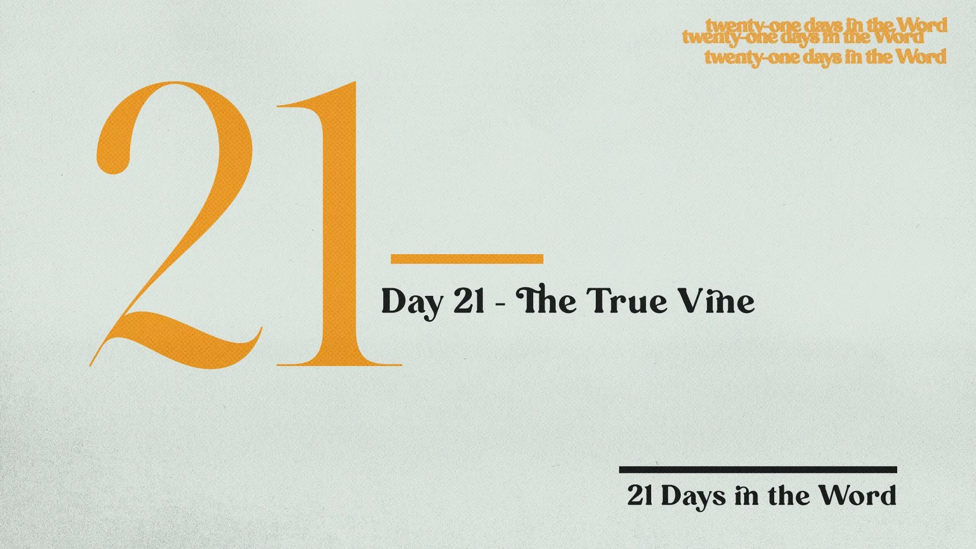 21 - The True Vine