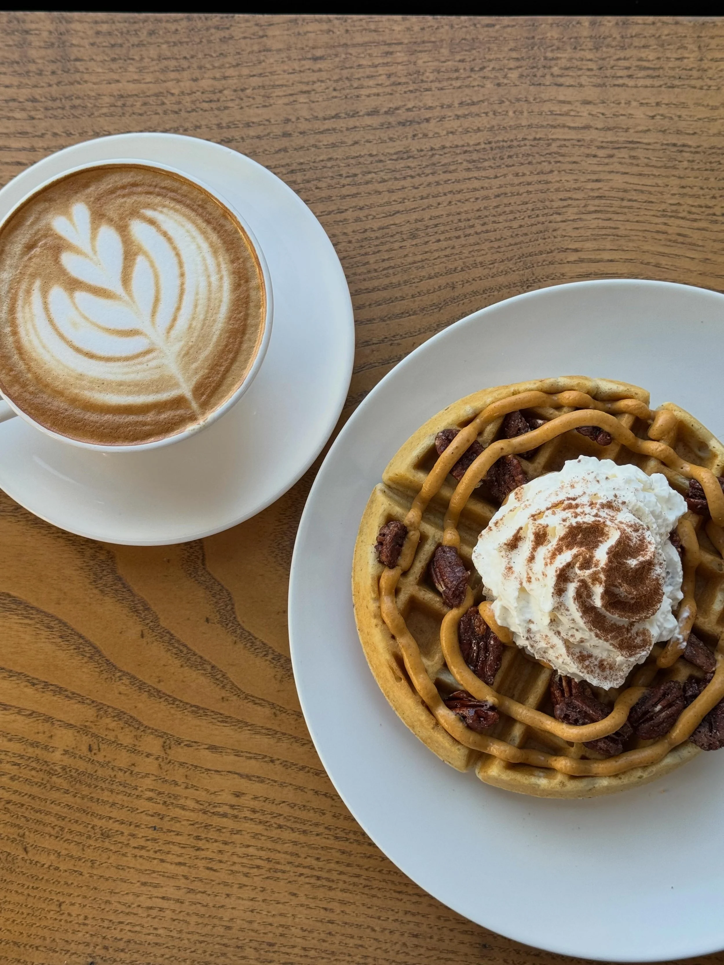 Tomorrow&rsquo;s going to be a good day!  Welcome back Pumpkin Pecan Waffle!  Hello new friend, Pumpkin Butter Oats! 🥰
#coffeeshop #glutenfree #waffle #pumpkin