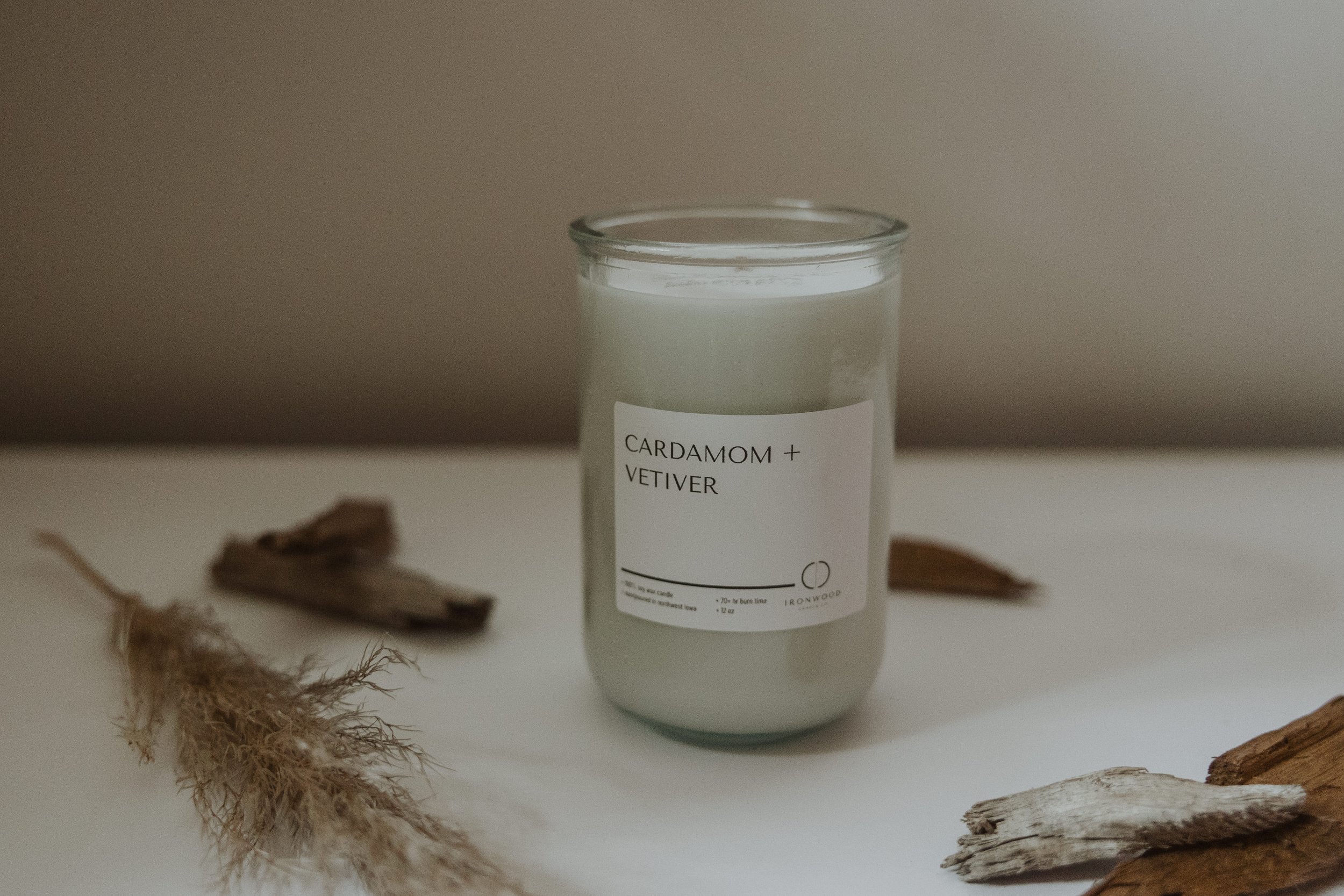 Natural Soy Wax Scented Candles - Cardamomo