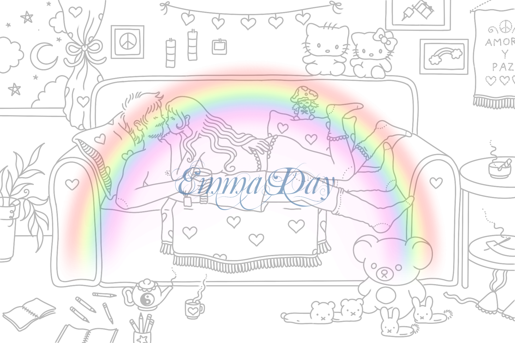 coloring page digital download #11♡