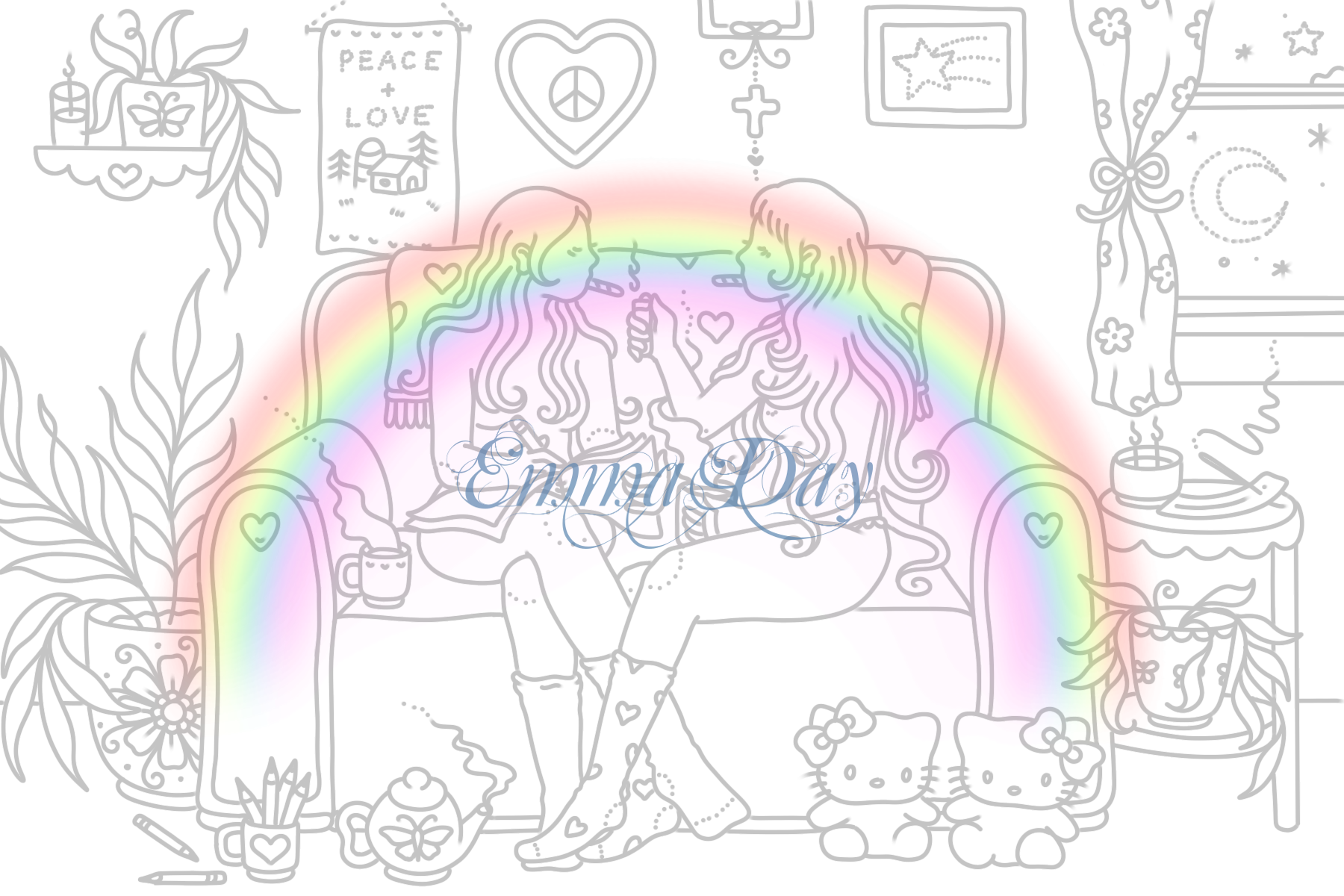 coloring page digital download #4♡
