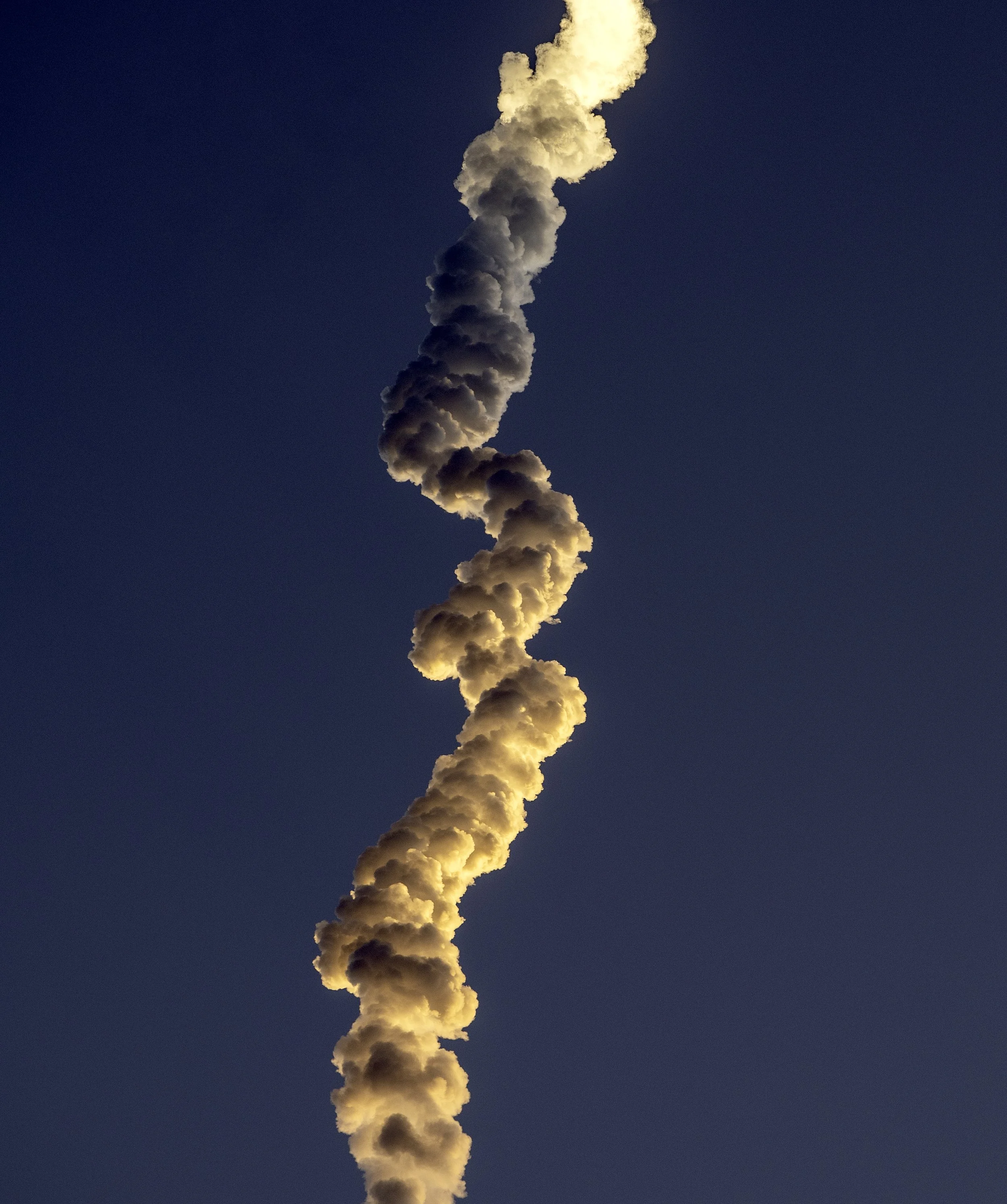 Contrail from an early morning Falcon 9 rocket launch.
