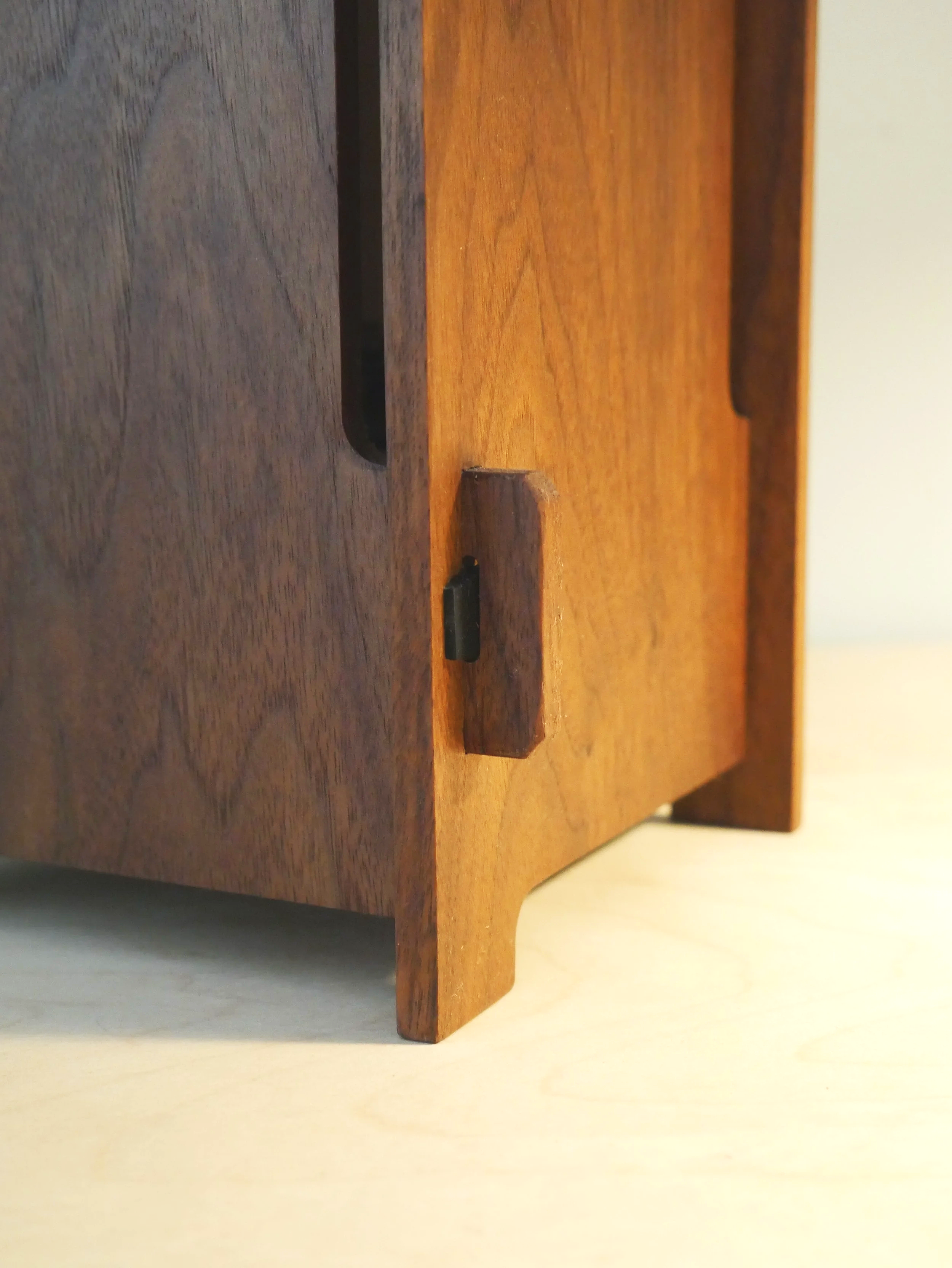 panel lamp: walnut with, 5.5L x 5.5W x 16H, $200