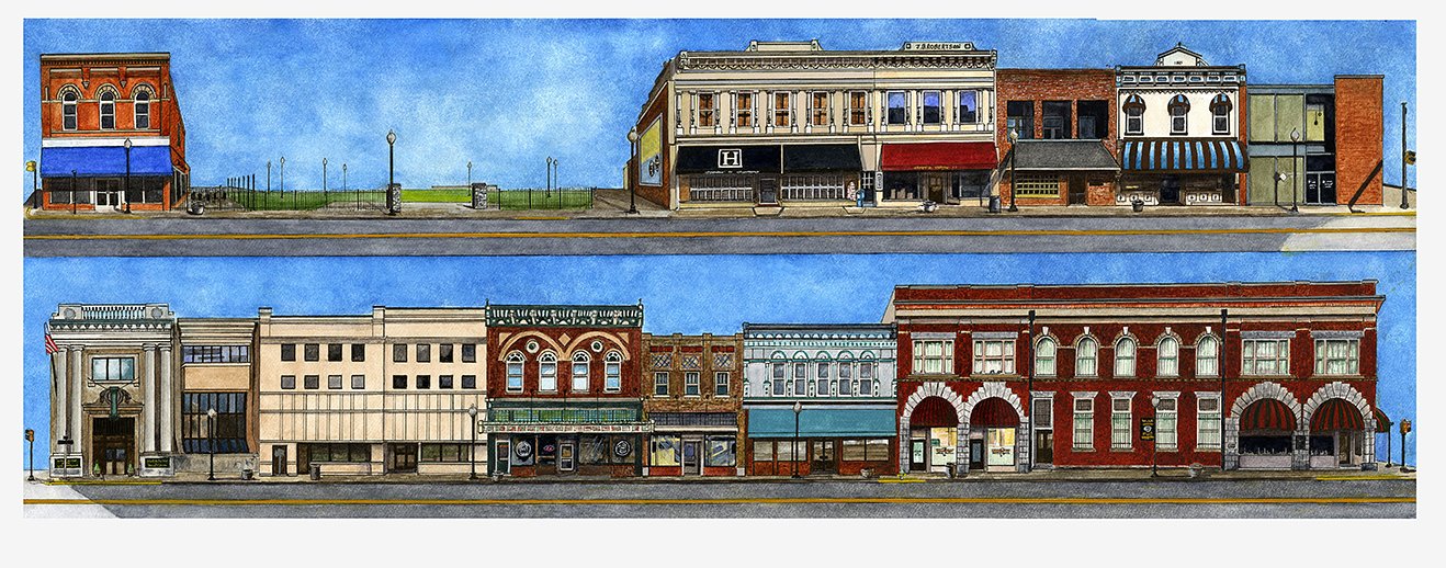 Blackstone, VA - Main Street - Elm St. & Broad St.