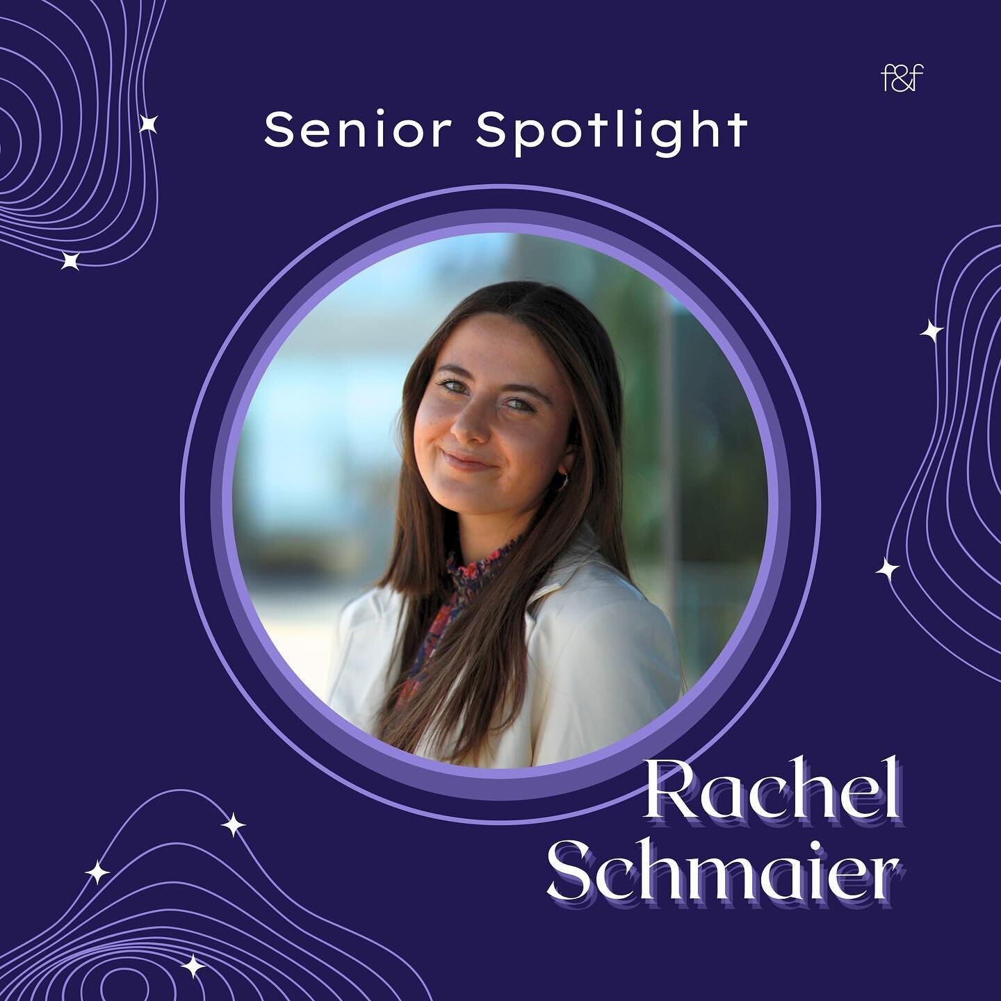 Next in our Senior Spotlight series is Rachel Schmaier (she/her)!

Rachel joined F&amp;F in the fall of her sophomore year. She&rsquo;s an RTVF major and Business Institutions minor, with the IMC certificate. Before coming to Northwestern, Rachel liv