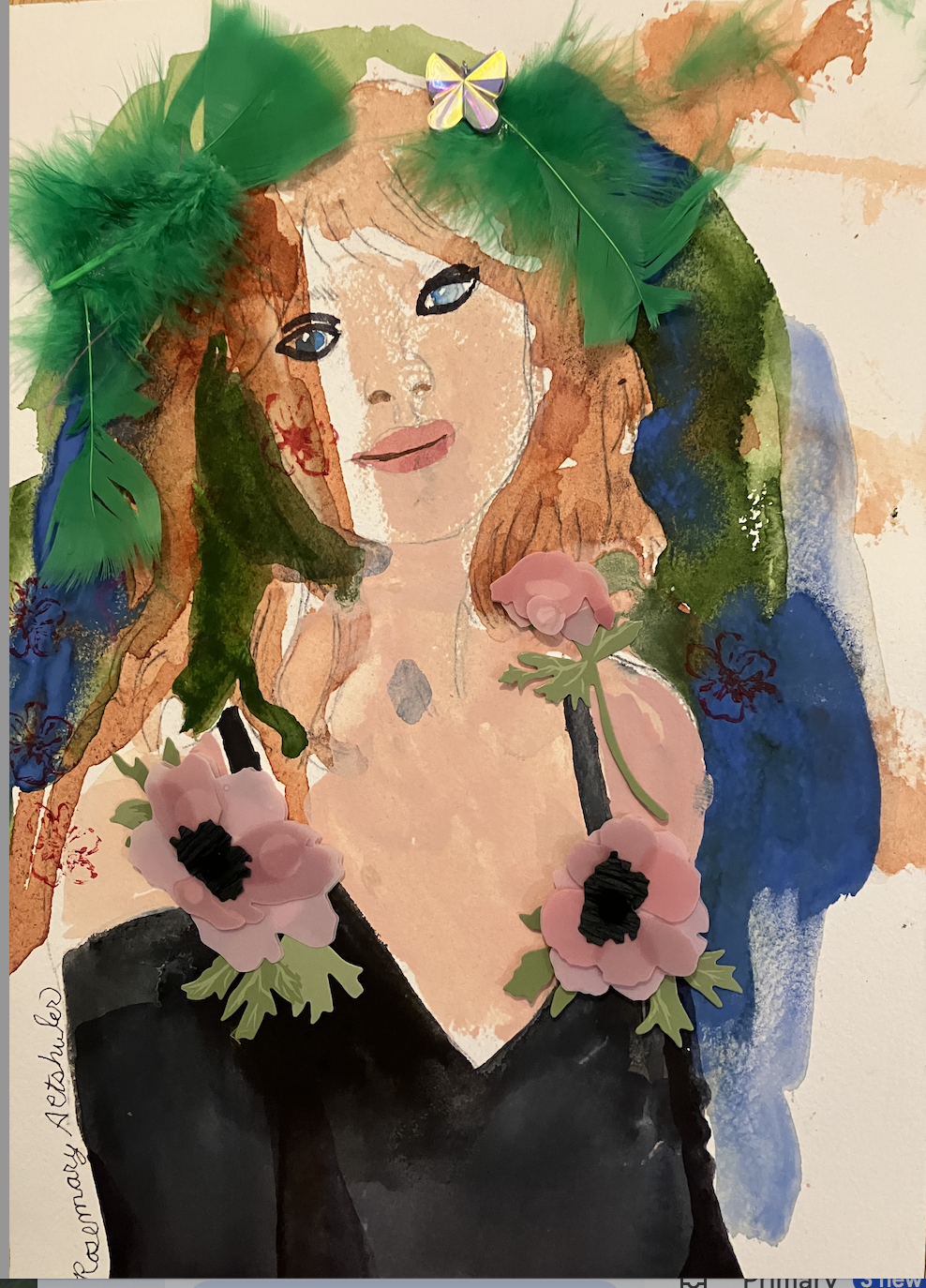 Girl with Feathers In Her Hair
