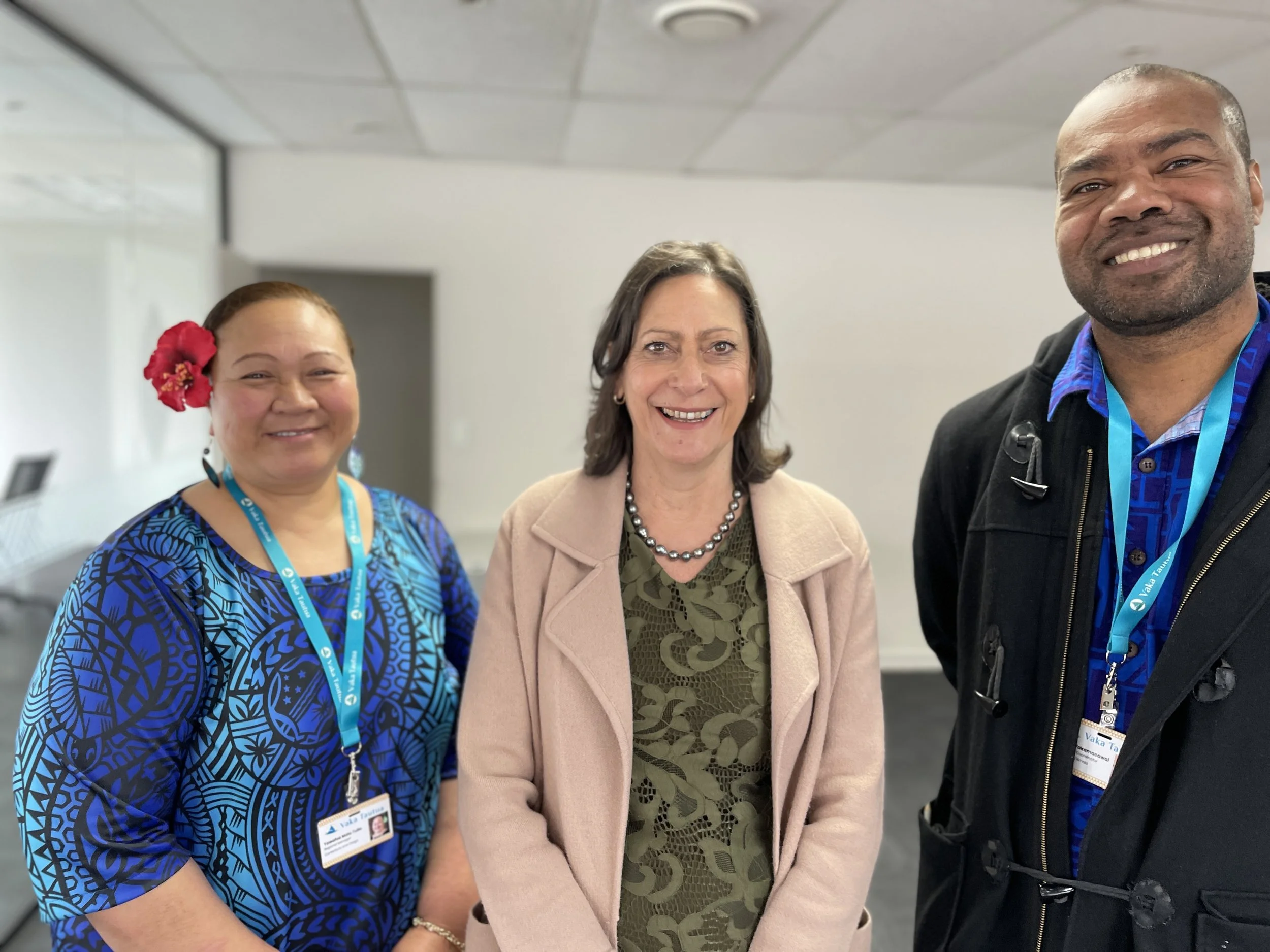 Toleafoa Malu Tulia, Hon Poto Williams, and Esala Vakamacawai