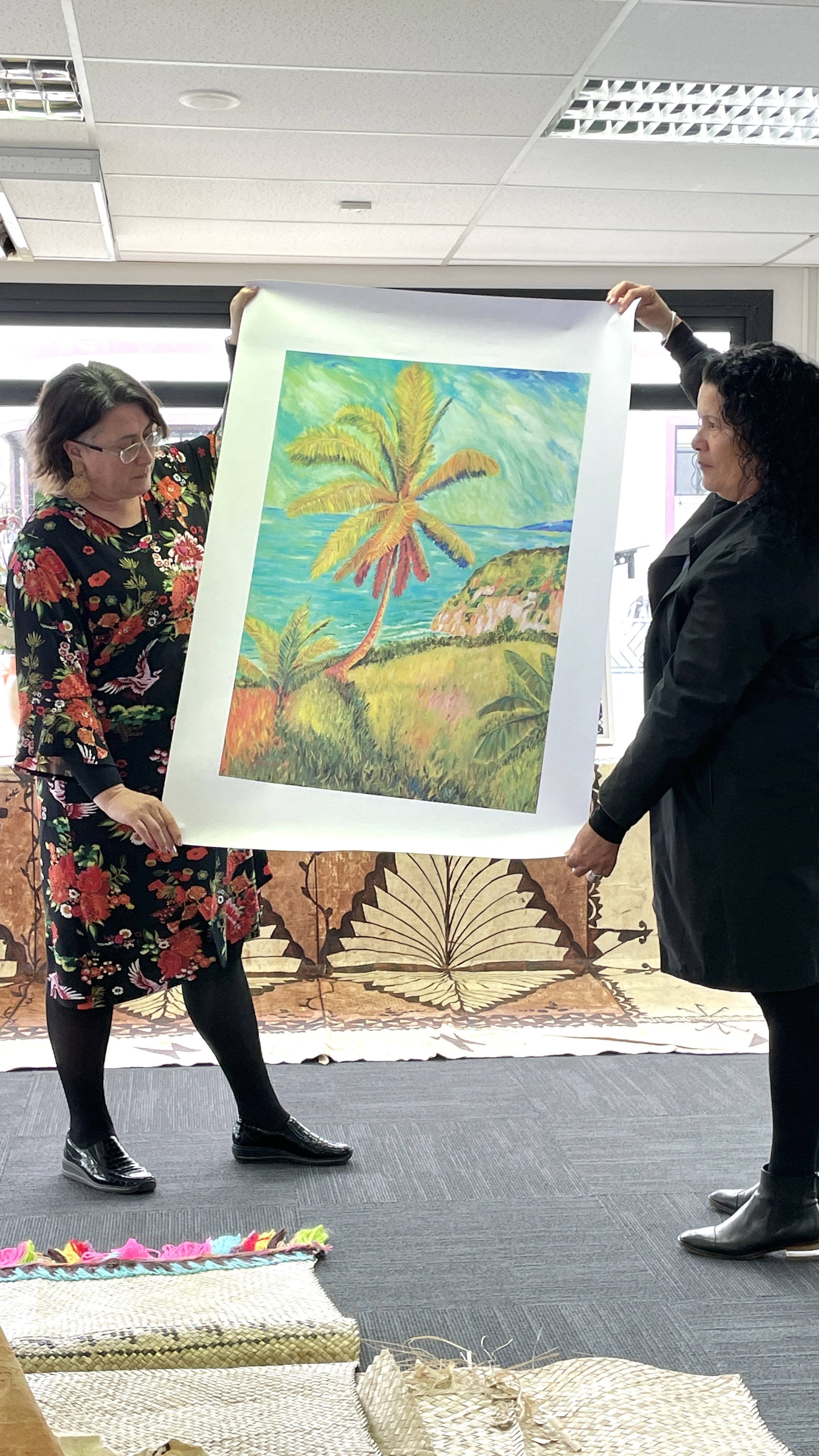 Gift of a painting from Maria Pasene and Pegasus Health