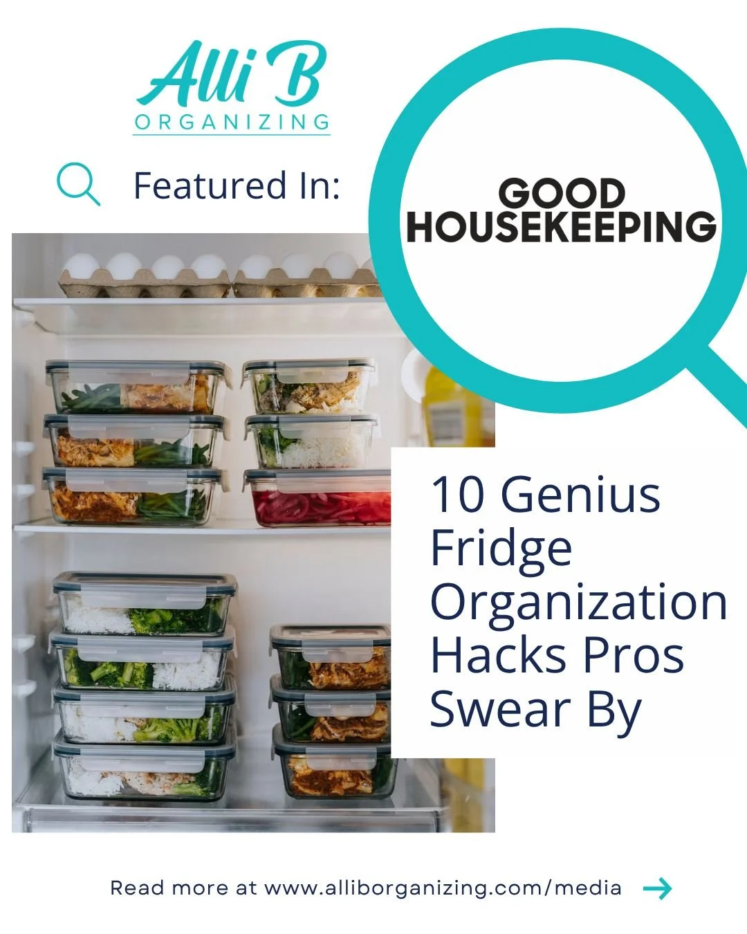 🔎Alli B Organizing was featured in @goodhousekeeping !
.
"'Refrigerator organization is just like any other organization&mdash;I believe that function comes first,' says professional organizer Alli Bodnar, the owner of Alli B Organizing." 