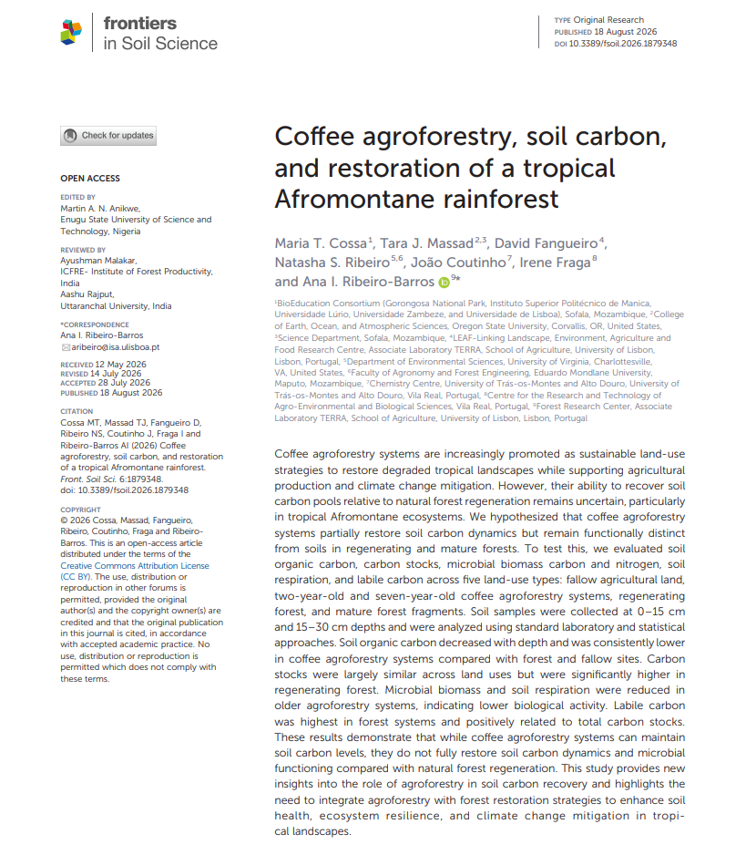 New article! The role of agroforestry in soil carbon sequestration