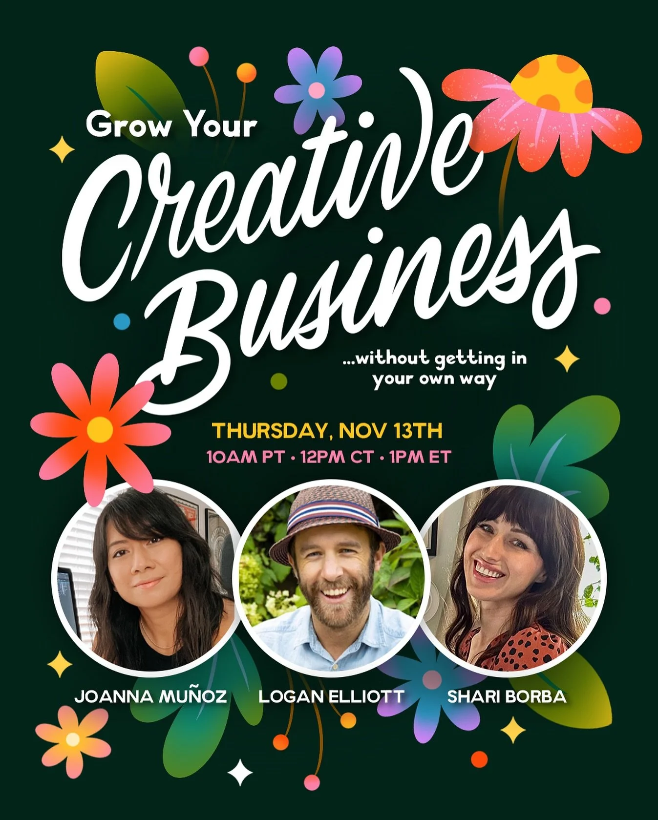 🌱 Join me, @shariborba_designs and creative business coach @flammable_entrepreneur for a FREE live workshop on Thursday, 11/13 @ 10AM PST!

We&rsquo;re covering how to grow your creative biz with topics like:

- The perfectionism trap
- How comparis