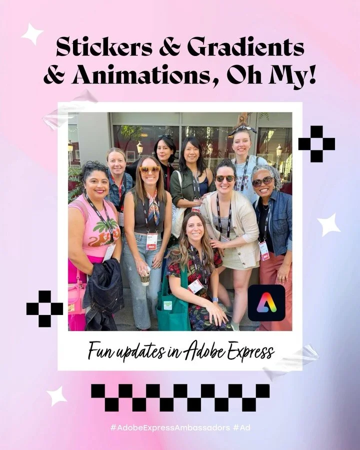 Check out the cutest updates to @adobeexpress: new stickies, gradients and more animations! ✨

I covered some of the UI enhancements to @adobeexpress in my previous post but these are the ones that really light me up! I&rsquo;ll be using gradients in