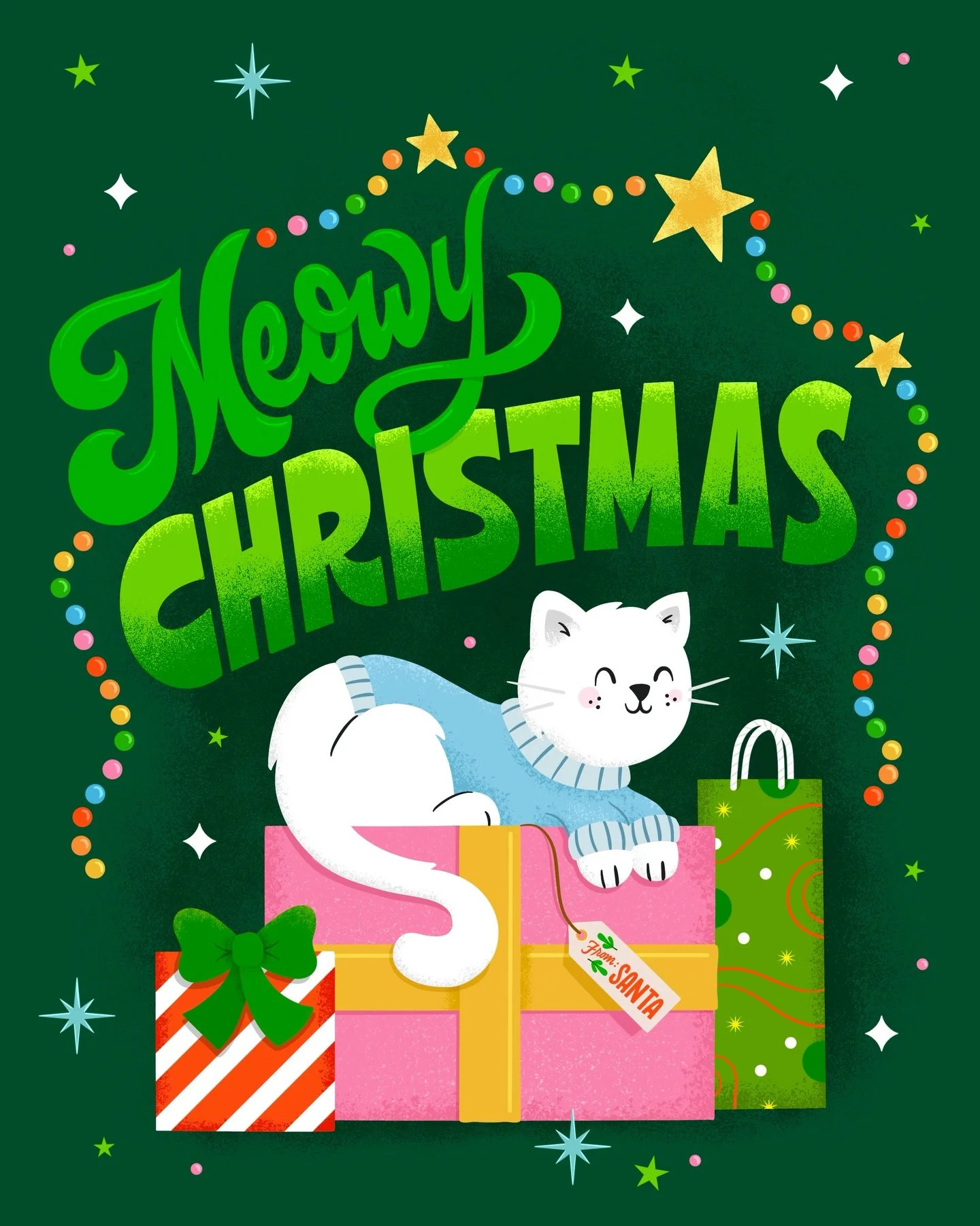 Wishing you and yours a very Meowy Christmas! Swipe for more holiday cheer 😸🎄❤️✨