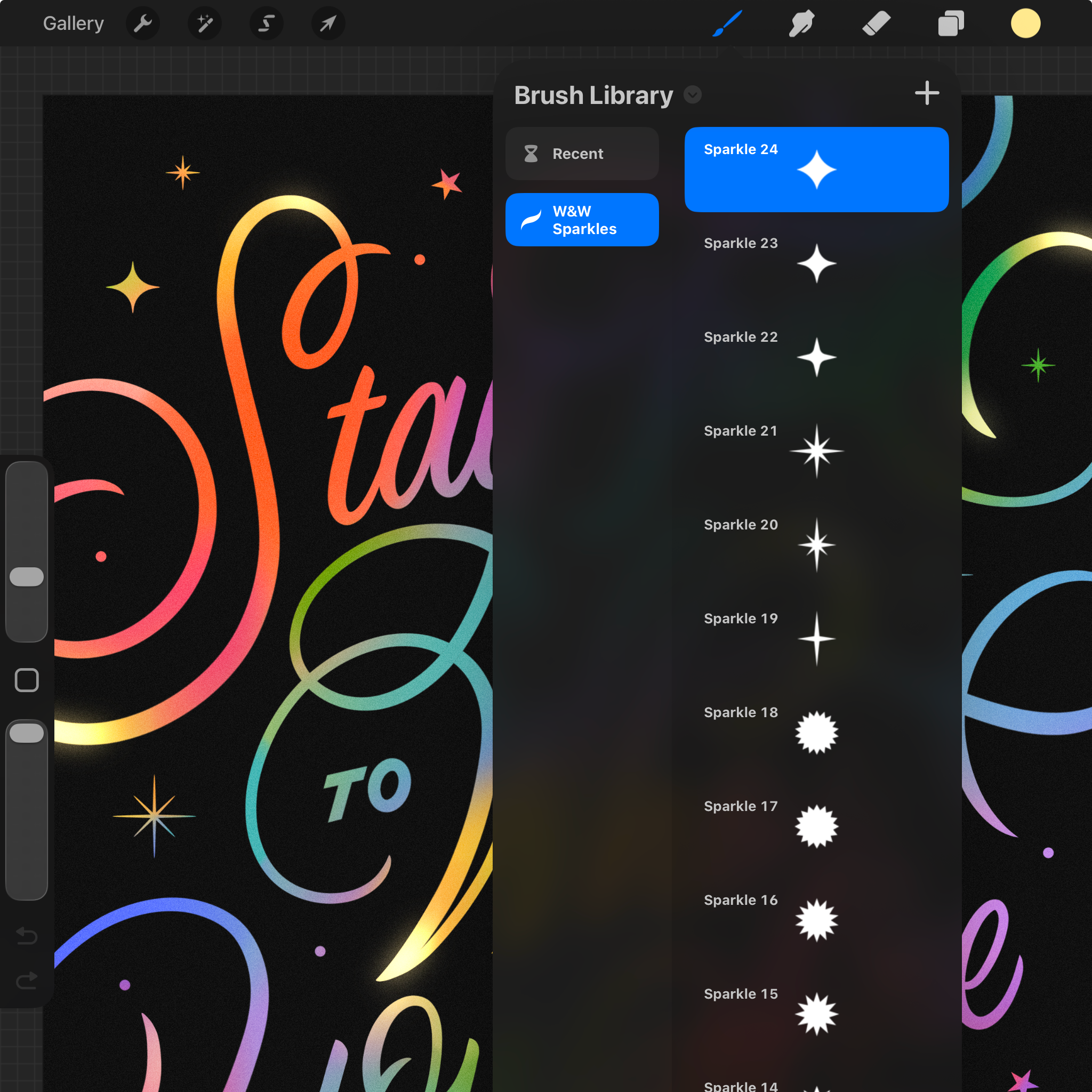 Procreate Sparkle Stamps