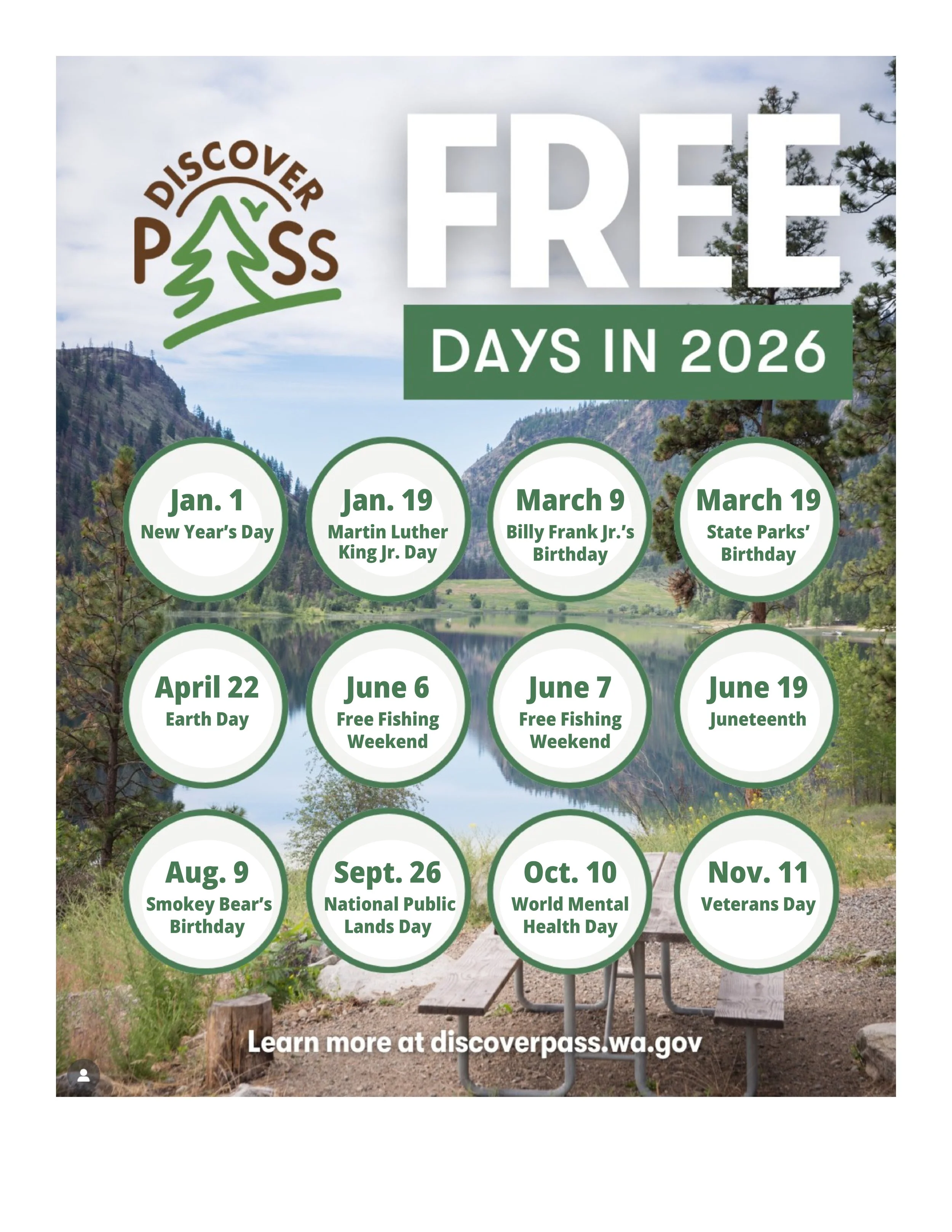 Washington State Parks Fee Free Day - Billy Frank Jr.’s BD