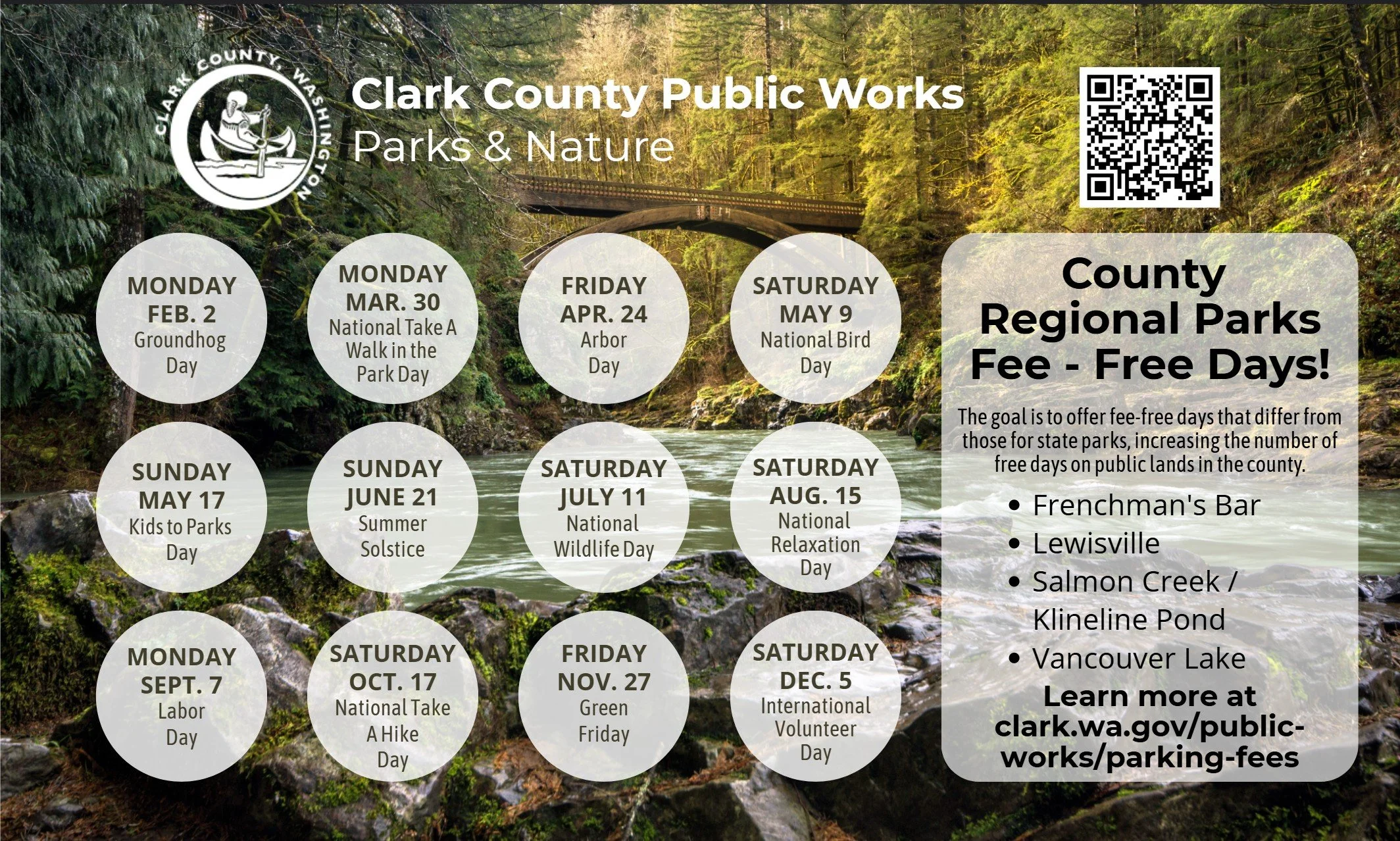 Clark County Parks & Nature - Fee Free Day "National Take a Walk in the Park" Day