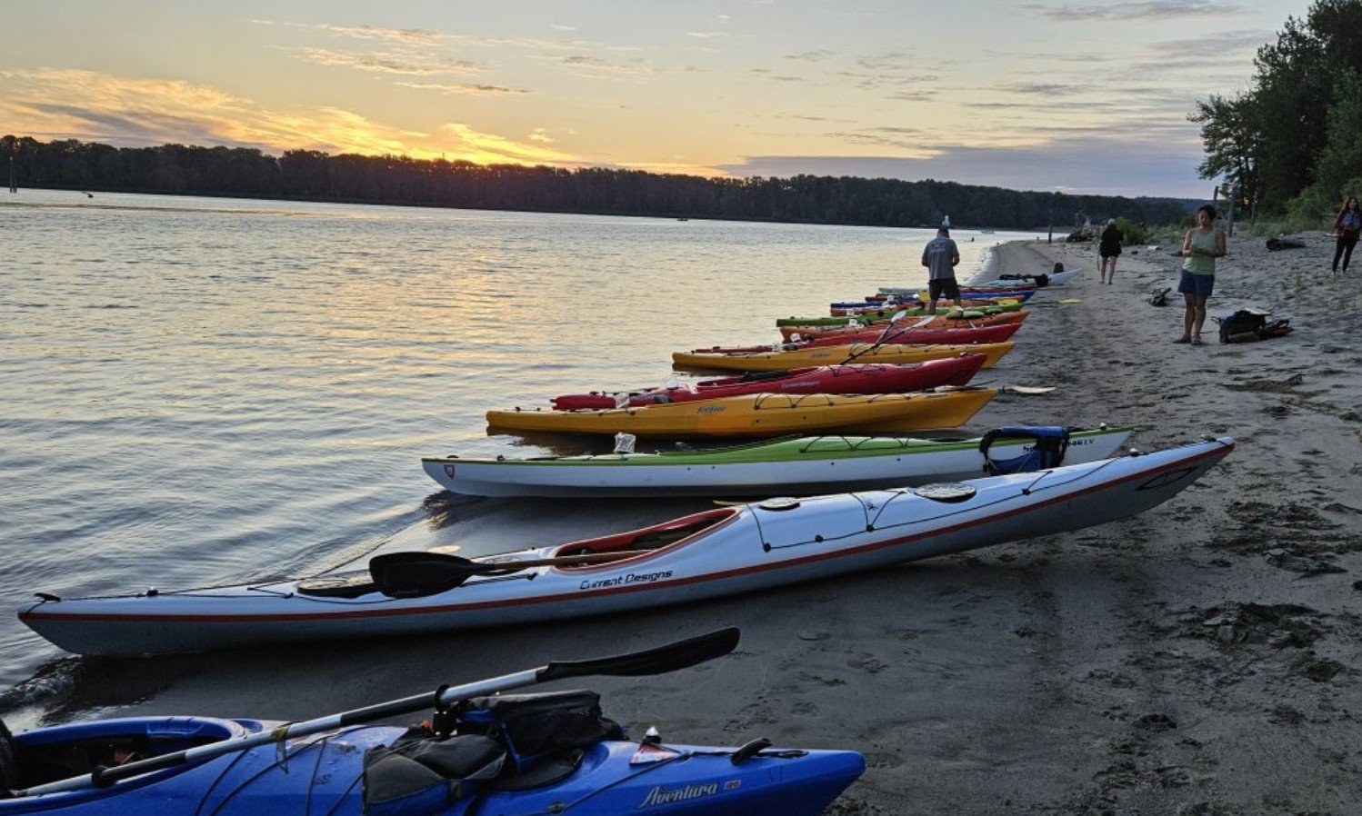 Sunset kayak paddle