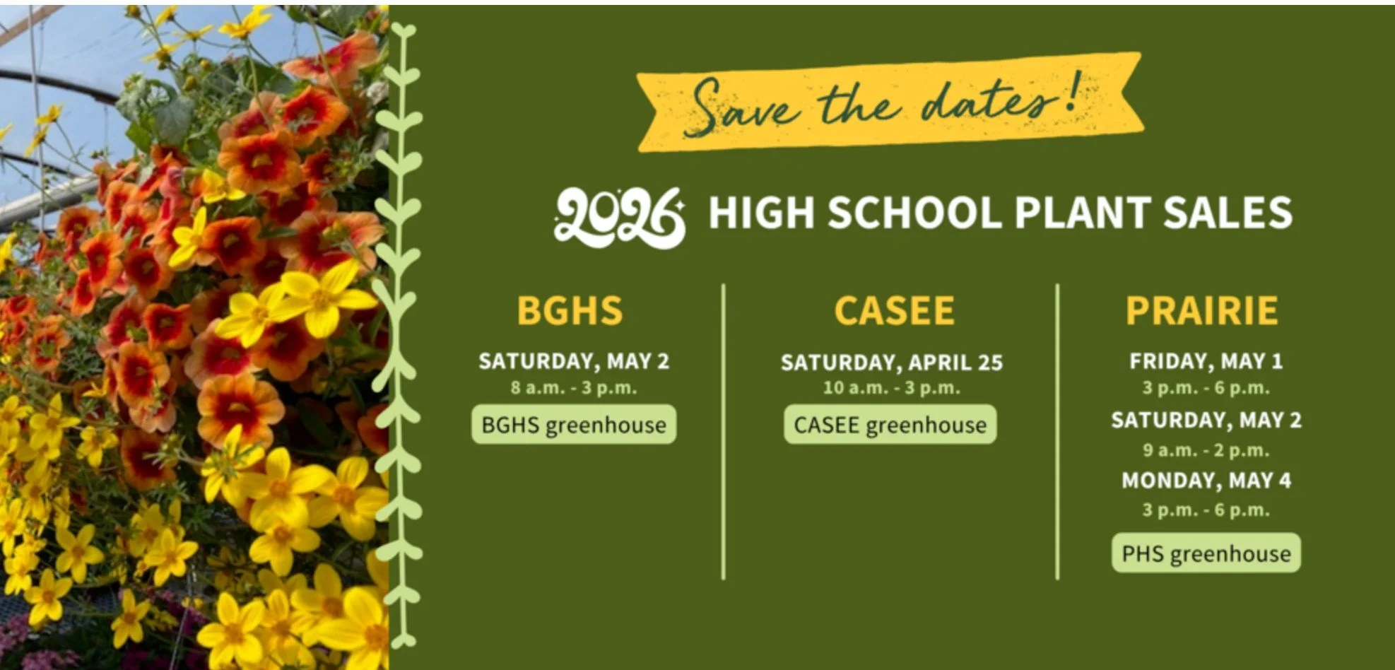 Battle Ground PS High School Spring Plant sales - Prairie HS