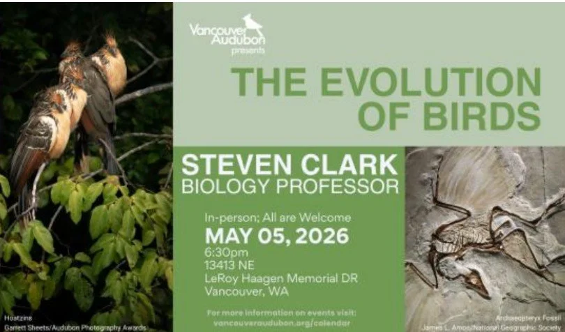 The Evolution of Birds event with Vancouver Audubon Society