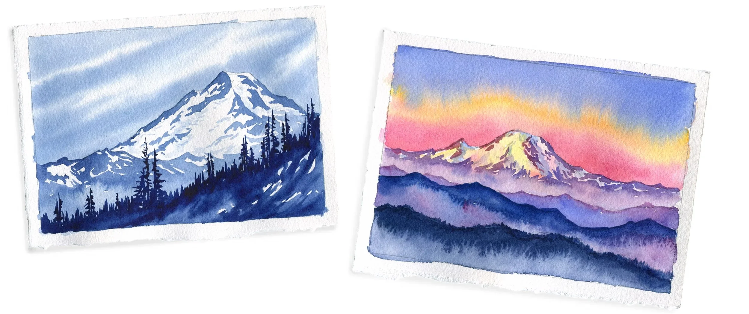 Mountains &amp; Meadow watercolor painting class