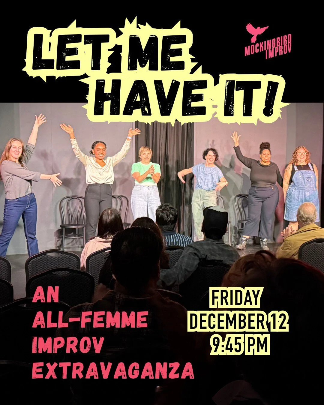 These femmes are not violent ...but they do kick a**! Directed by @hay_schneiderp and @maura_fox!  Link in tree 🎄for this special monthly show! 

#femmeidentifying, #femaleimprov, #womenarefunny, #sandiegocomedyscene, #libertystationsandiego, #ntcar