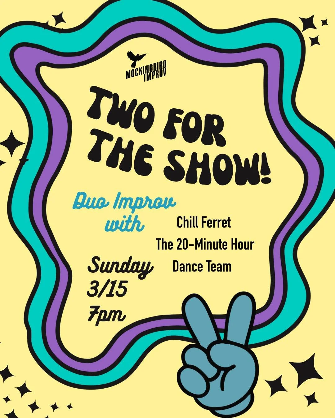 Chill Ferret (Jenn Wessels &amp; Jordan Kalm), The 20-Minute Hour (Peter Jacques &amp; Whitney Seymour), and Dance Team (Angellyne De Perio &amp; Niki Kal.) 

Ticket link in tree

#sandiegoimprov #sandiegocomedyscene #libertystationsandiego #ntcartsd