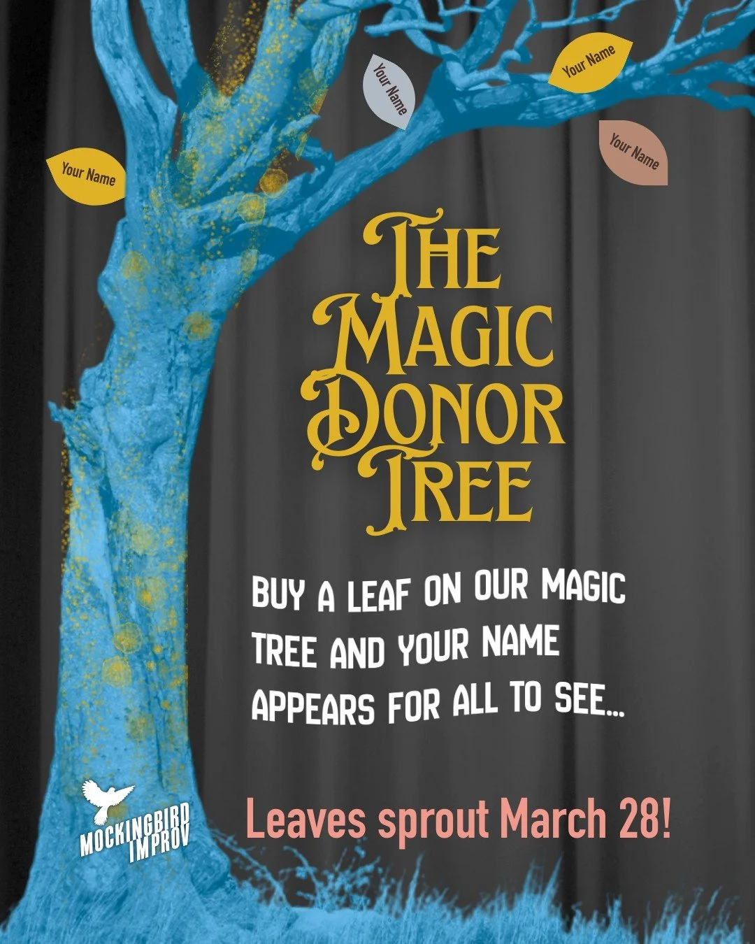 For our 4th anniversary we will be unveiling our latest way of acknowledging contributions- ✨ the Magic Donor Tree! ✨ Why is is magic? Because leaves will suddenly appear on this bare tree from your magical gifts that support an 501(c)3 nonprofit tha
