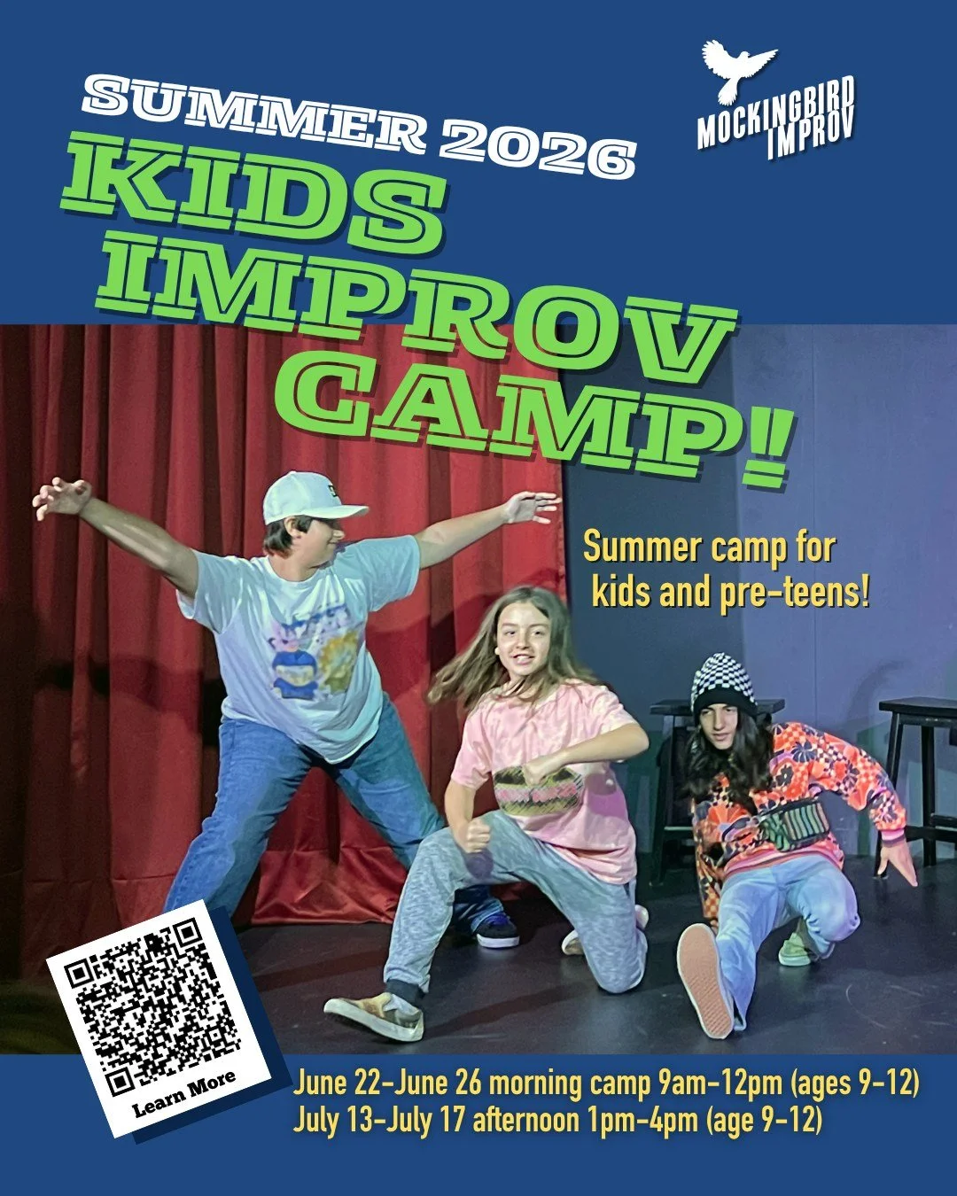 Summer's almost upon us and the kids need stuff to do! Why not bring your kids to Liberty Station for a few hours a day to play improv games - you can combine with other day camps happening here! Check it out- students learn confidence, team cooperat