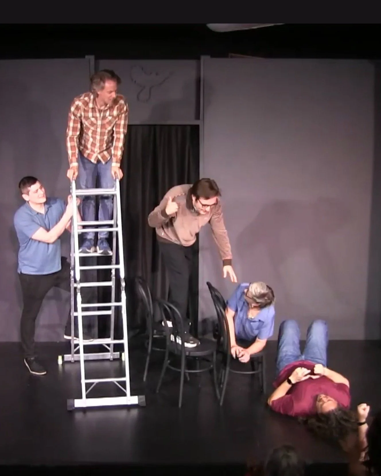 Classic moment: The college dorm, quadruple bunk bed scene!!

Andrew, Josh, Cory, Peggy and Jeff of Improv VS  Standup 🤣