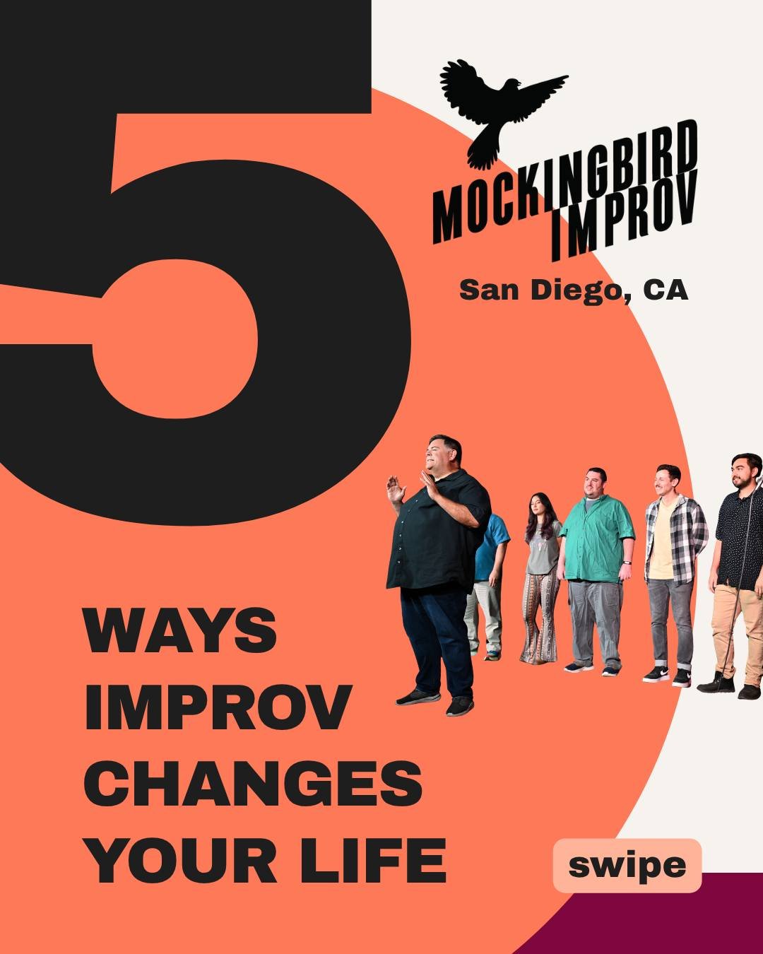 Register for an improv class or workshop today! Links in bio or https://www.mockingbirdimprov.org/

#sandiegoimprovclasses #improv #libertystationsandiego #artsdistrictlibertystation #summerclasses #adultclasses #meetnewpeope #havemorefun #listenings