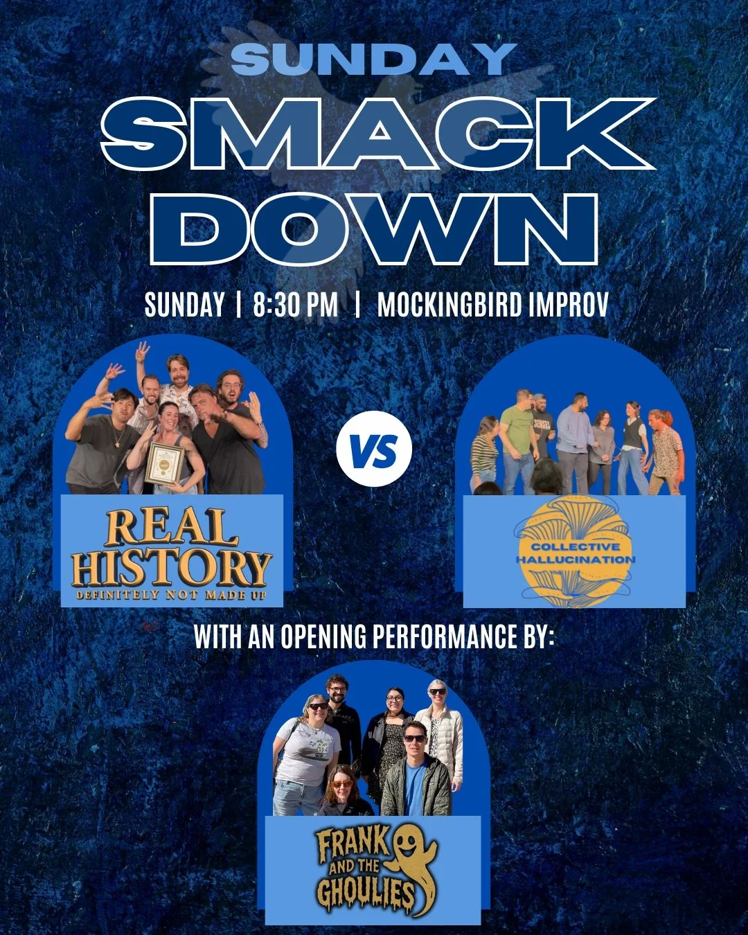 SUNDAY!!!!!!! Real History defends its title from challenger Collective Hallucination! With an opening by Frankie and the Ghoulies! See u there! 😉 Link in tree 🌳 

#sundayfun #sandiegoimprov #artsdistrictlibertystation #libertystationsandiego