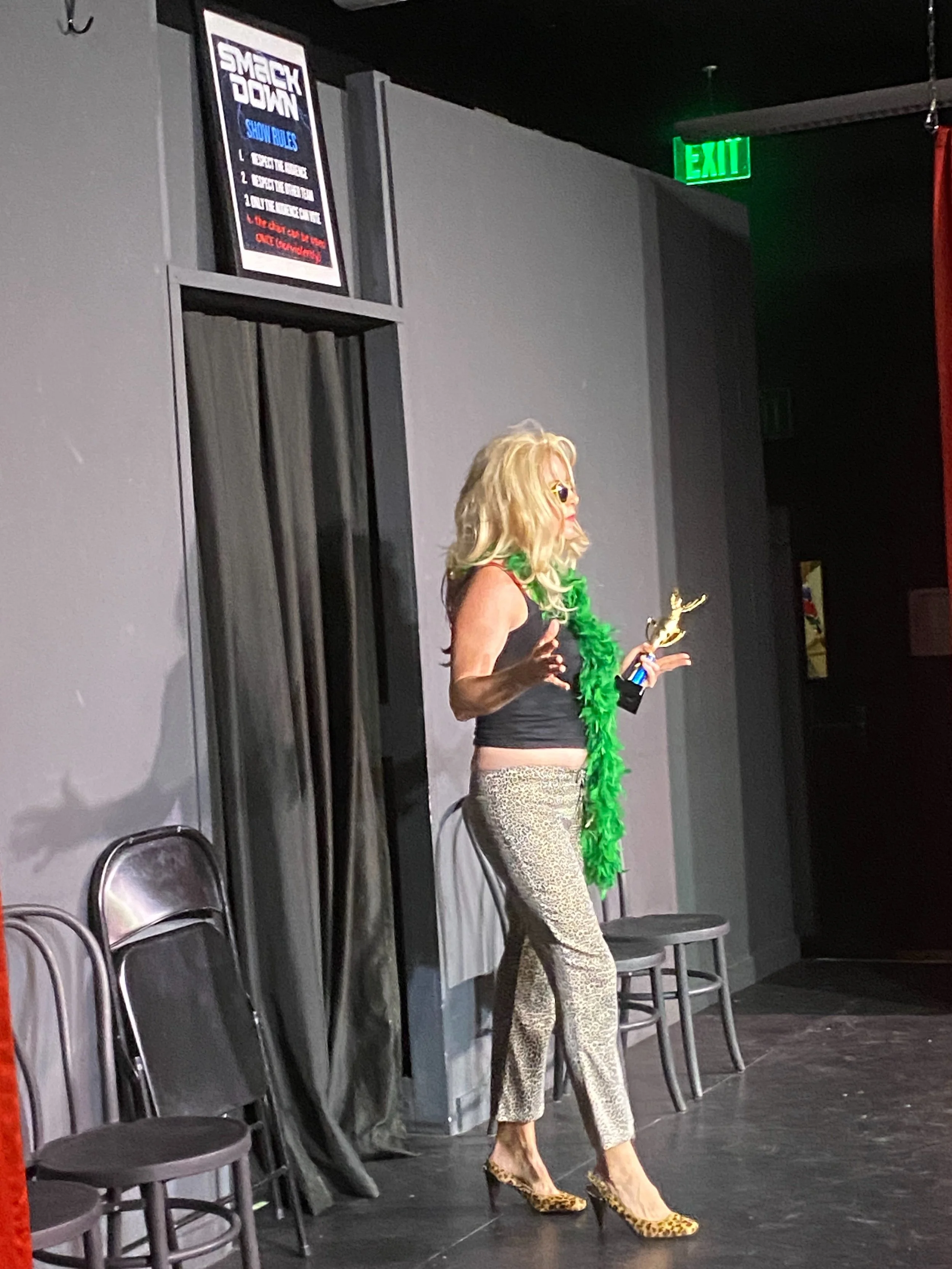 Over 110 people came out for the Ultimate SmackDown finals! Standing room only- sold out. It was hot, it was loud, it was hilarious and the competition was fierce!