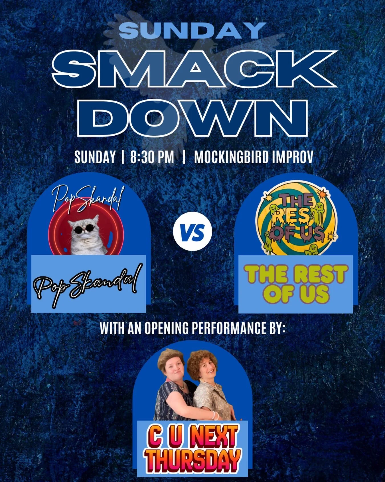 SUNDAY IT IS ON! 8:30 PM Tix at link tree or mockingbirdimprov.org/tickets