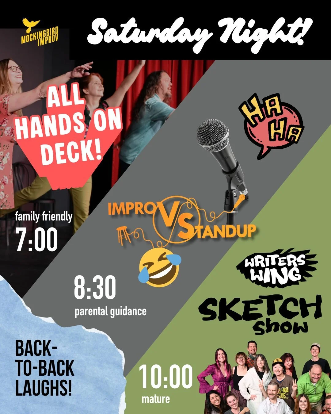 Tickets at link tree or www.mockingbirdimprov.org/tickets
#sandiegosaturdaynight #sandiegoimprov #sandiegocomedyscene
