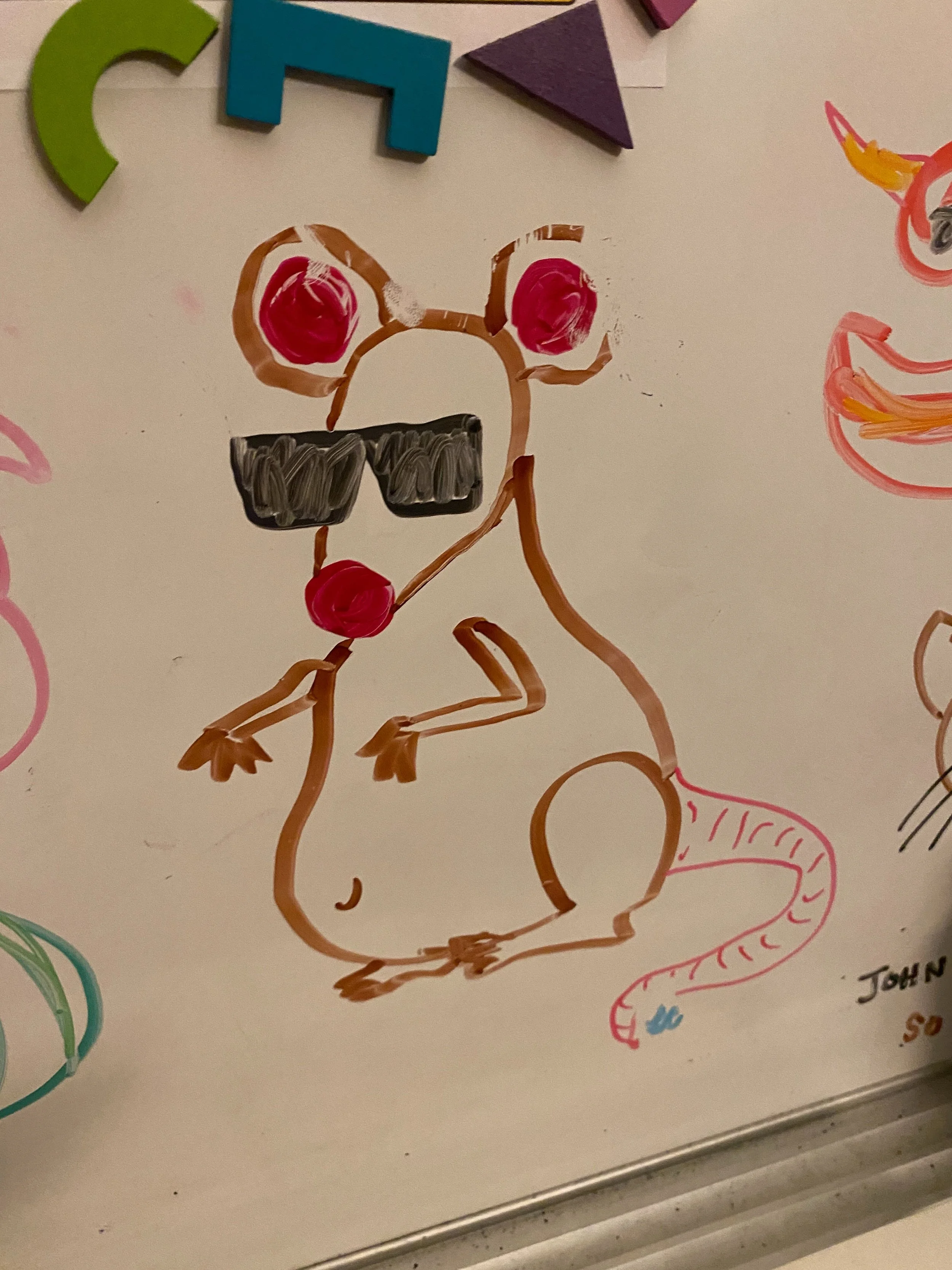 The art of the mockingbird improv classroom dry erase board. October 2026