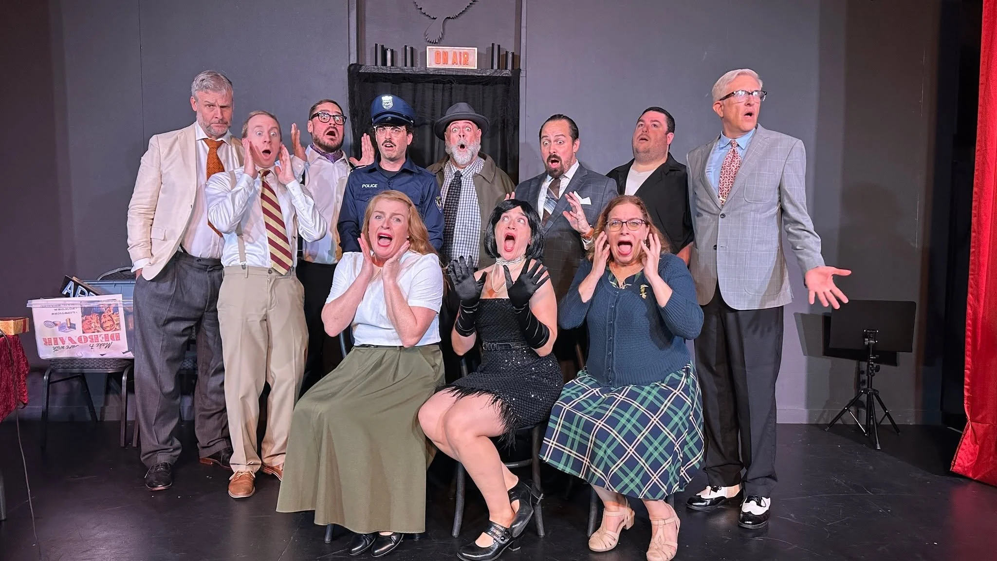 Congrats to Radio 47 on pulling off an hour-long "whodunnit," Murder On The Air! Special thanks to our guest performers Chris "Jazz" Colthurst as Sgt. Frank Callahan, Sean Wilcox as "Policeman Bob" and Bella Sosis as KBR