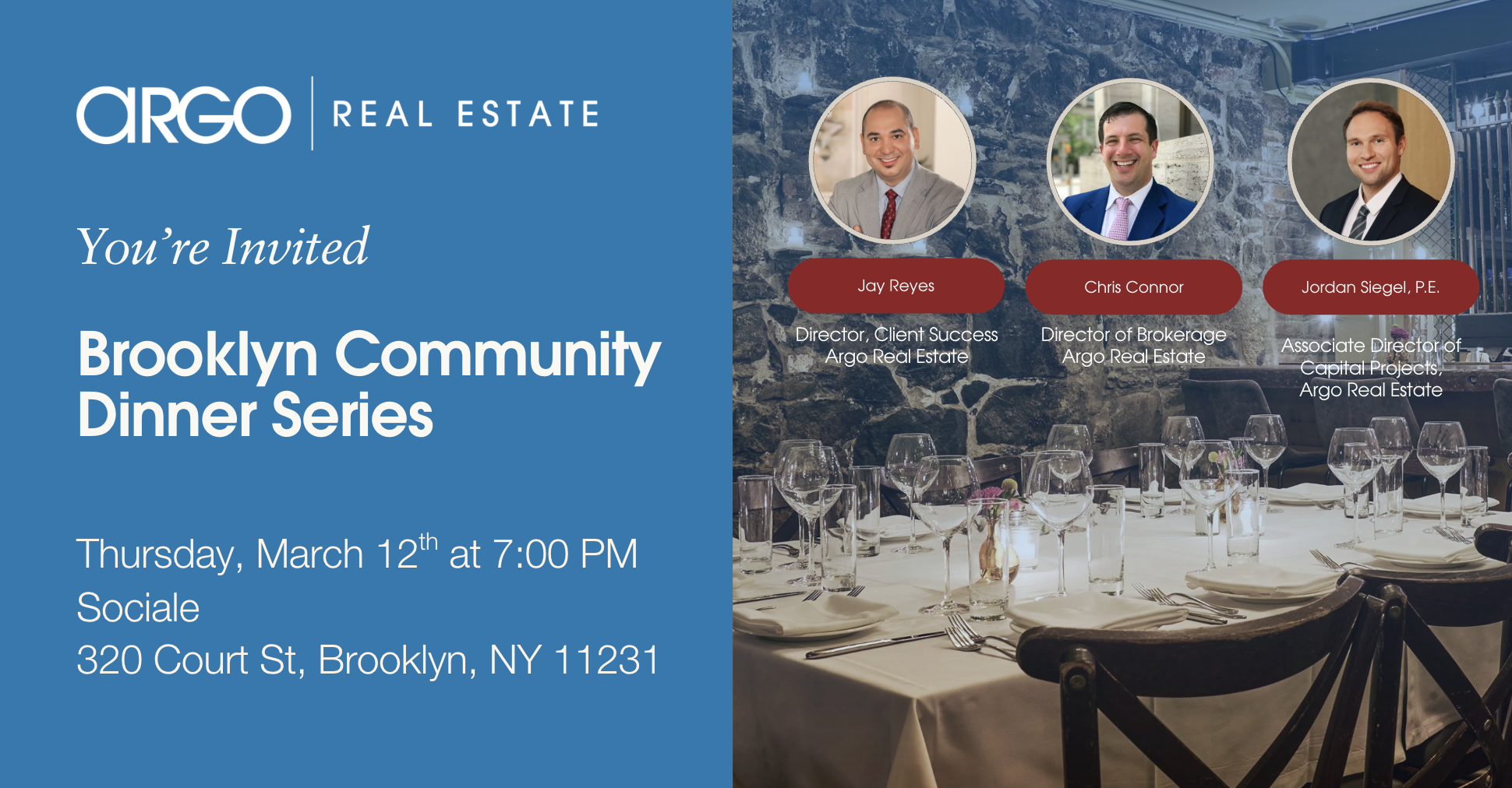 Brooklyn Community Dinner Series - March 12th, 2026