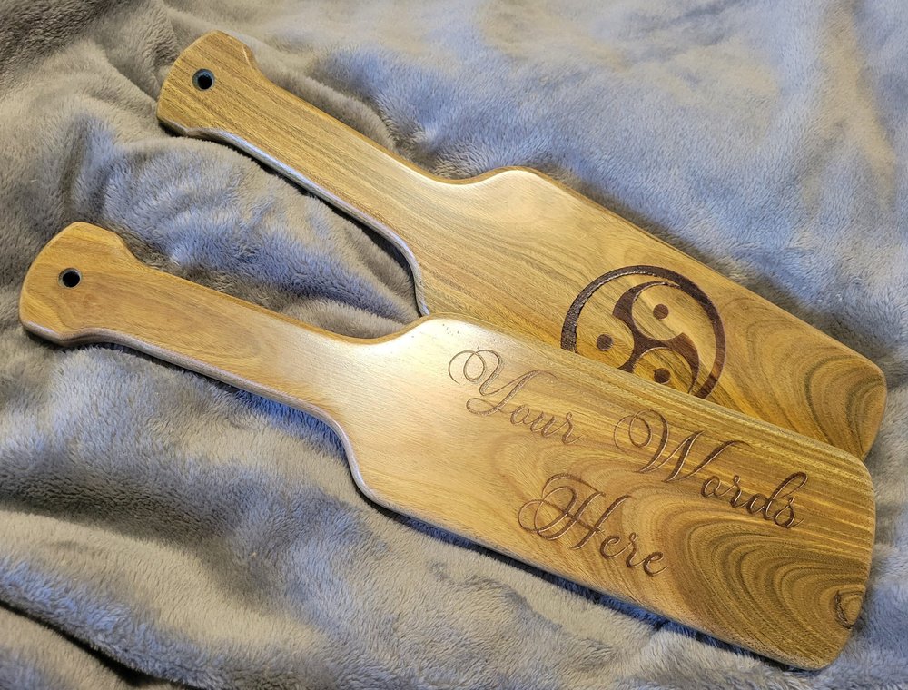 Tulipwood fraternity spanking paddle - Carved Kink