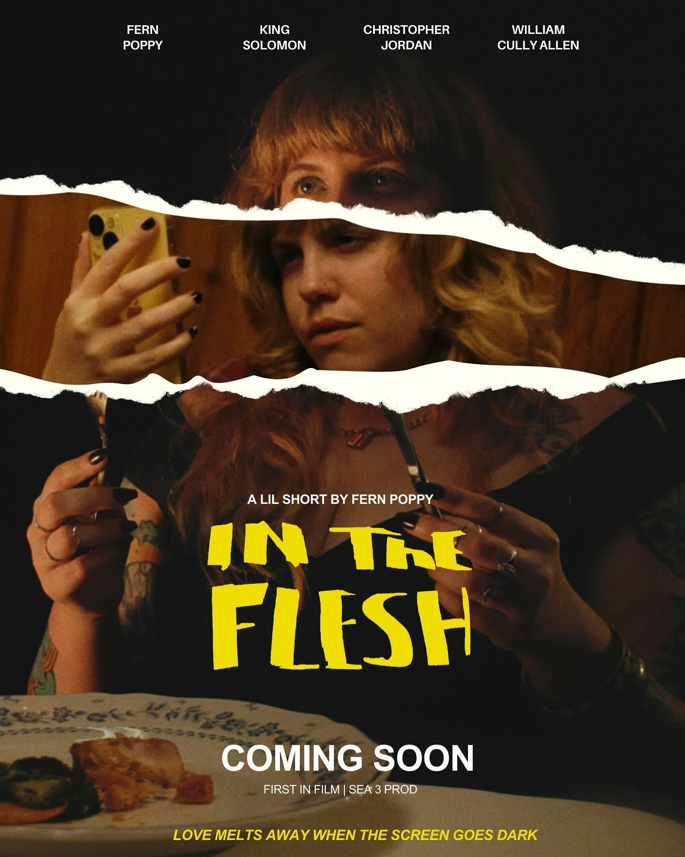 Hi friends and fools, it&rsquo;s been a minute ✨but after a year  and a half in the works, im excited to announce that we&rsquo;re heading towards the finish line for our most recent short, IN THE FLESH! 🫠🖤
It will premiere March 8 at a @ghostharmo