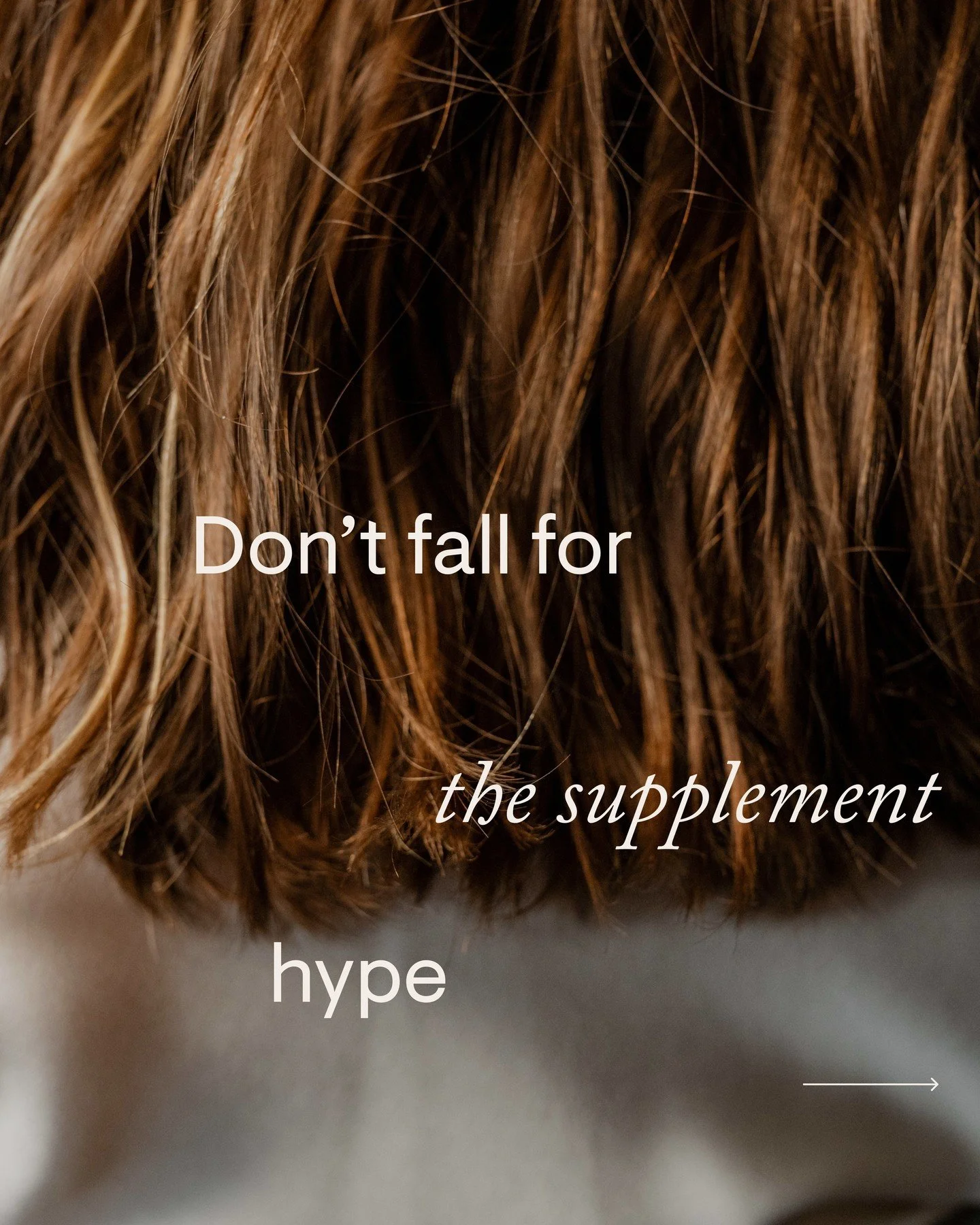 Don't fall for the supplement hype! Not everything needs a pill and sometimes they can be doing more damage than you think.⁠
⁠
It's not just air pollution, sun damage, stress, and regular heat styling that can damage you hair. A poor diet can also ac