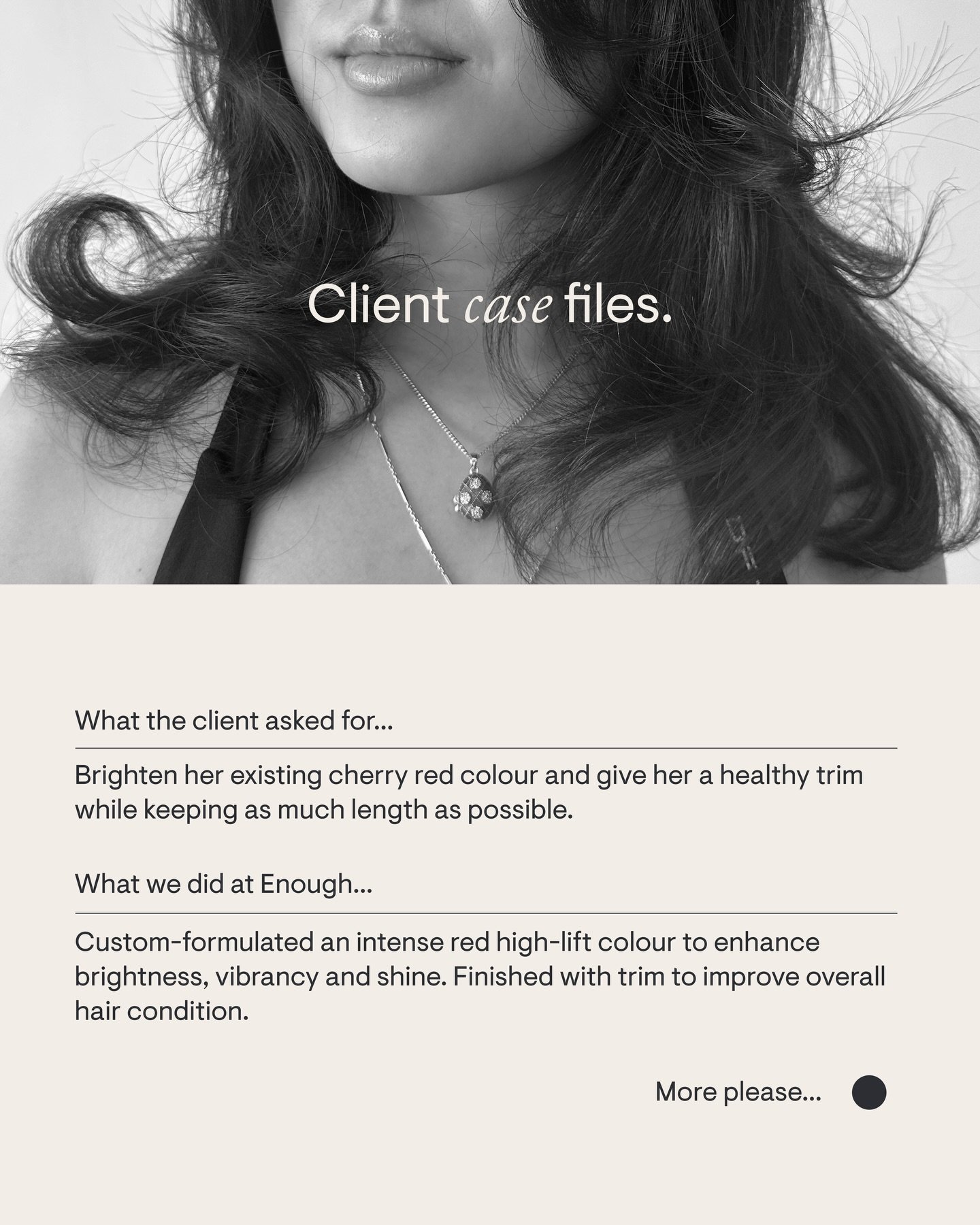 Sabrina&rsquo;s cherry red hair got a little extra love this season ❤️ We crafted an intense red high-lift color to boost brightness, vibrancy, and shine, finishing with a trim to refresh and improve overall hair health.

Swipe to see the color!