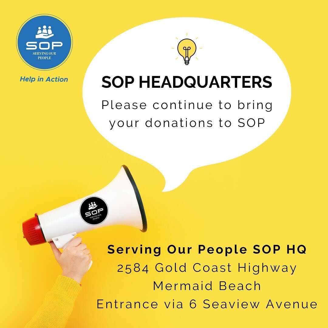 Our SOP Headquarters is OPEN. We still require donations to help all those in need. From water, non-perishables, essential supplies to white goods. Please contact us via link in our bio. 
&bull;
&bull;
&bull;
#SOP #servingourpeople #logan #brisbane #