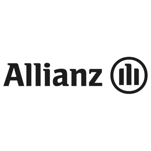 Logo de la société Allianz avec le nom écrit et un symbole circulaire