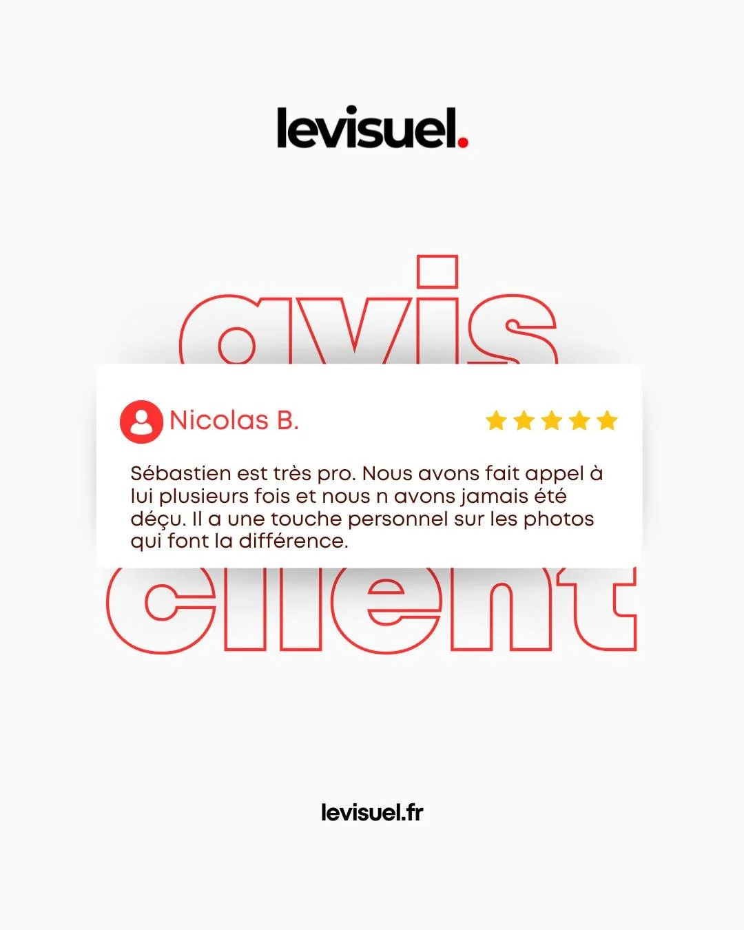 "Il a une touche personnel sur les photos qui font la diff&eacute;rence."

Merci Nicolas pour ta fid&eacute;lit&eacute; ! 😊

Ce genre de retour, c'est exactement ce qui me pousse &agrave; donner le meilleur &agrave; chaque mission.

Vous c