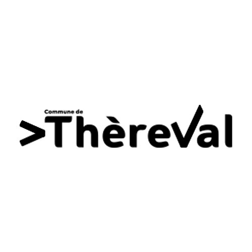 Logo représentant la commune de ThérèVal avec du texte en noir sur fond blanc.