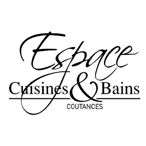 Logo avec le texte 'Espace Cuisines & Bains Coutances' en style cursif et imprimé.