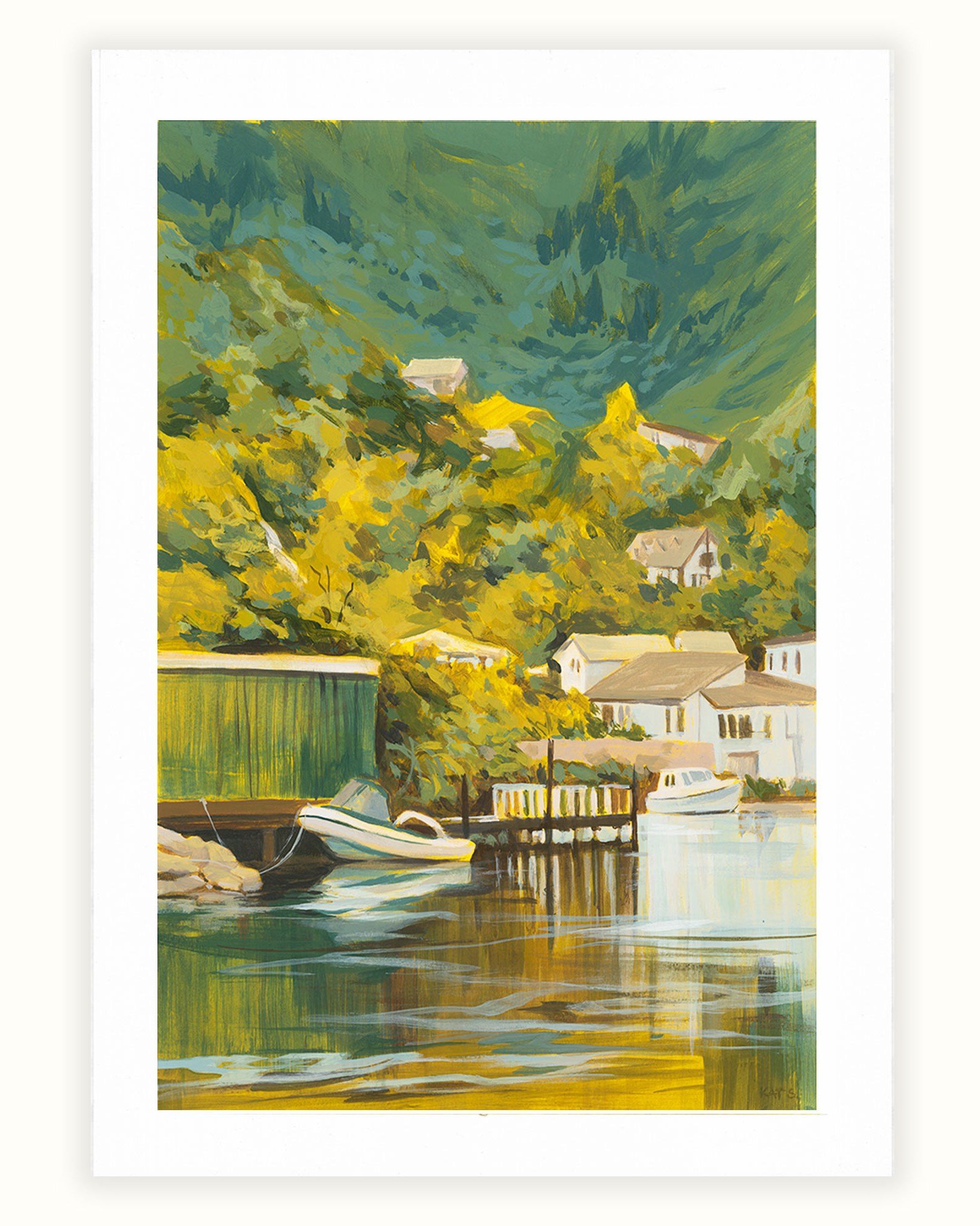 🟢🌿all about the greens / Picton Harbour🌿🟢 For a while, I stayed away from very vibrant greens in my landscapes. But I was working on a comission piece, requested to be  mostly... you guess it.... green... and after a little freak out, I decided t