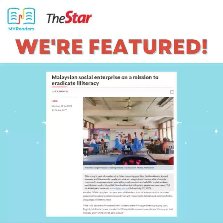 WE ARE FEATURED! ✨

We are incredibly honoured to be featured in one of The Star's latest article! The article details our literacy programmes enabled to improve literacy competency in children, such as the Literacy Hub model and the Sentuhan Ilmu: B